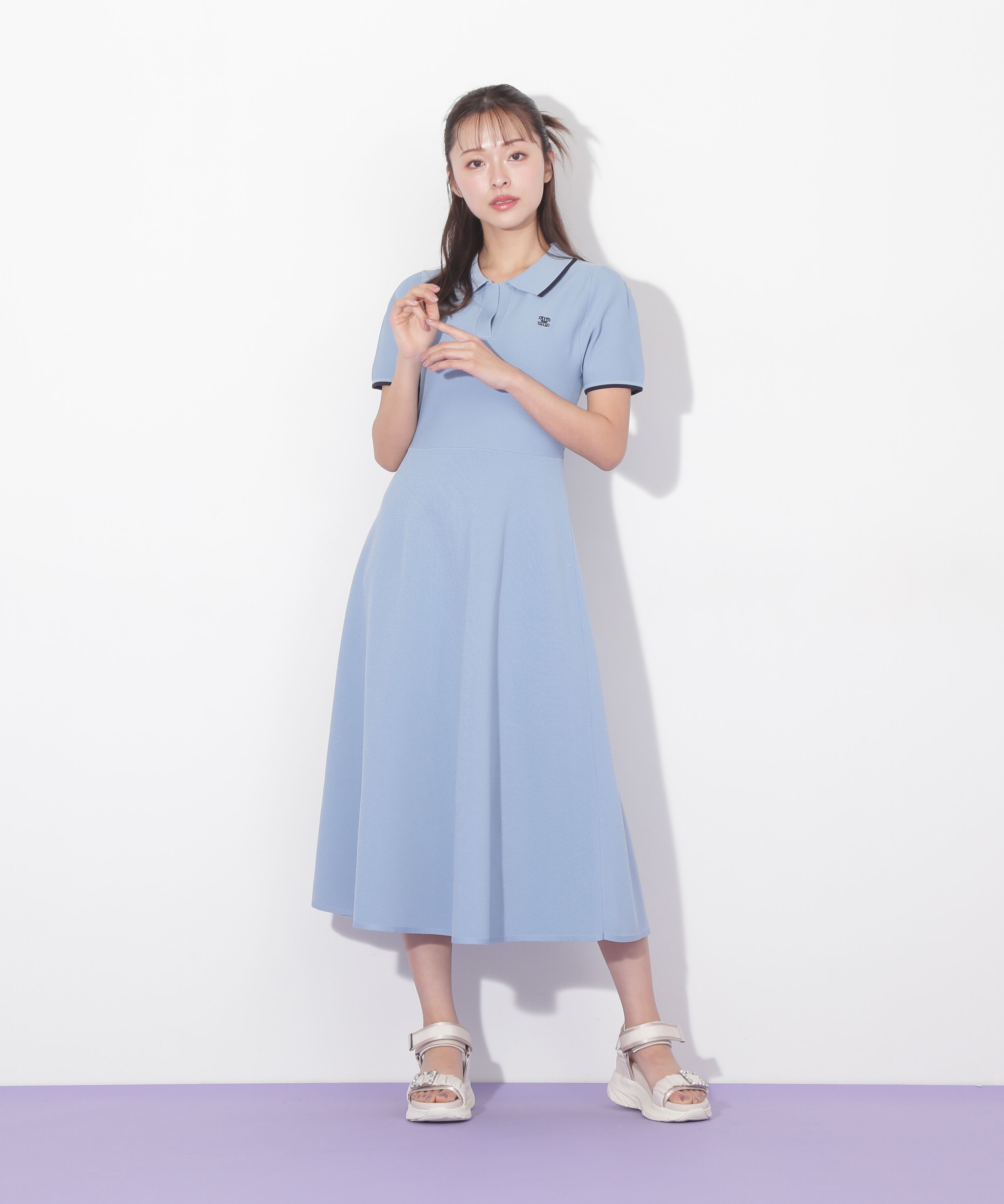  「半袖ポロシャツワンピース」|ワンピース|