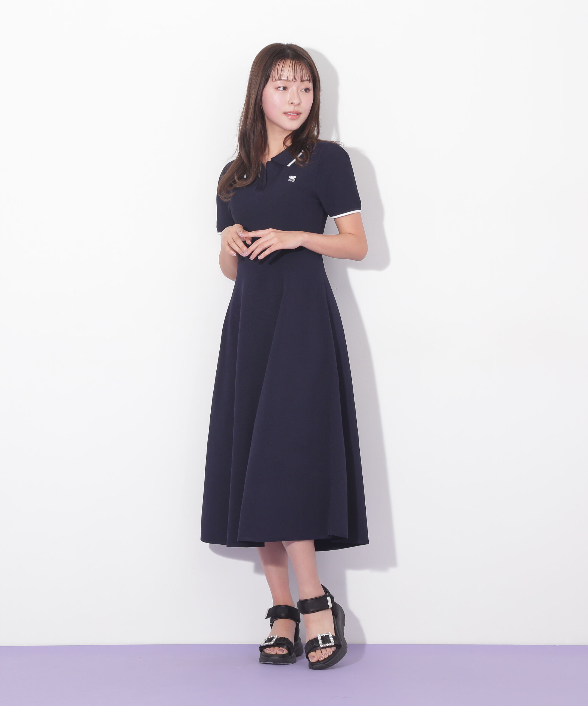 「半袖ポロシャツワンピース」|ワンピース|