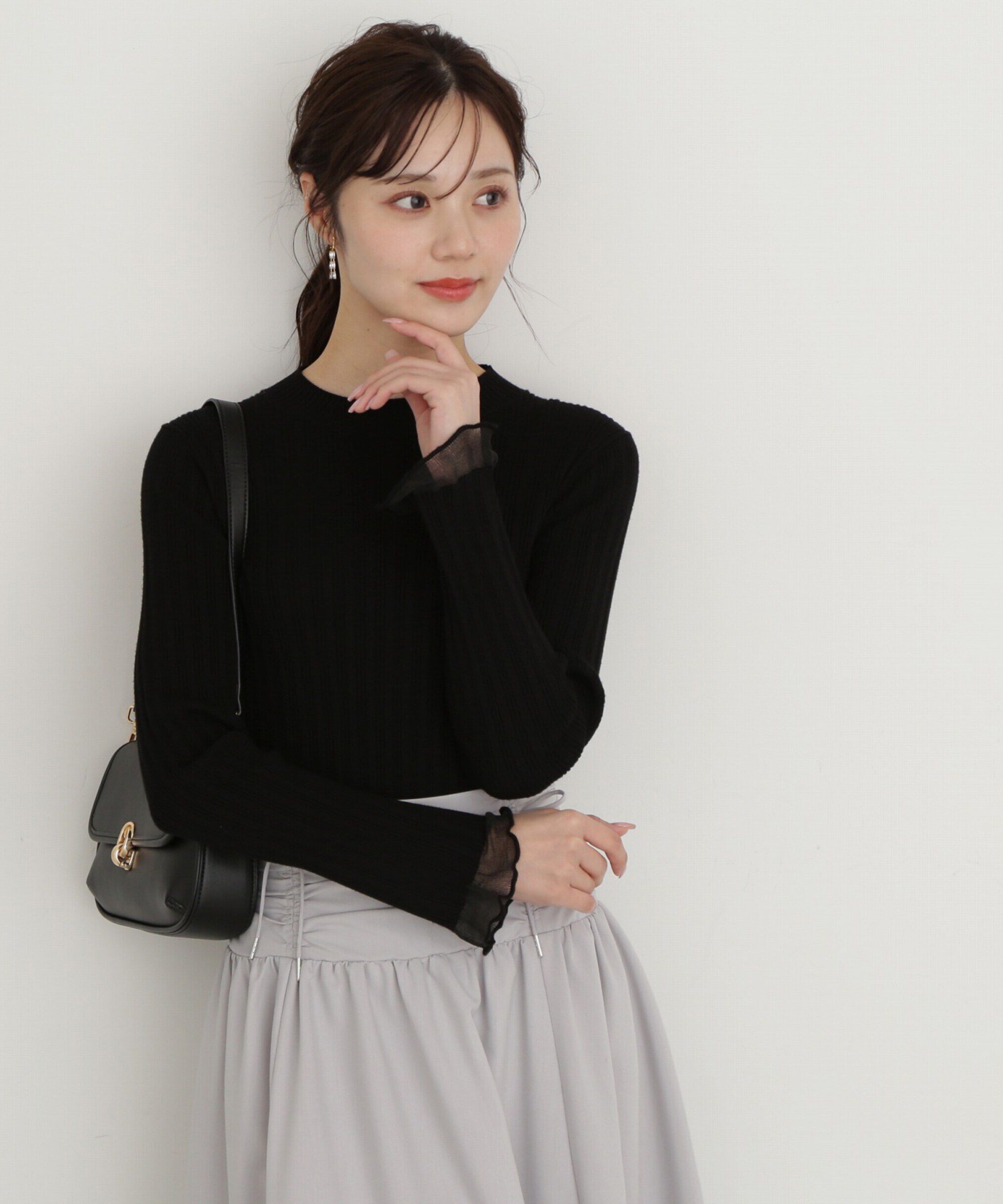 PROPORTION BODY DRESSING「袖シアーリブニット」|ニット・セーター|