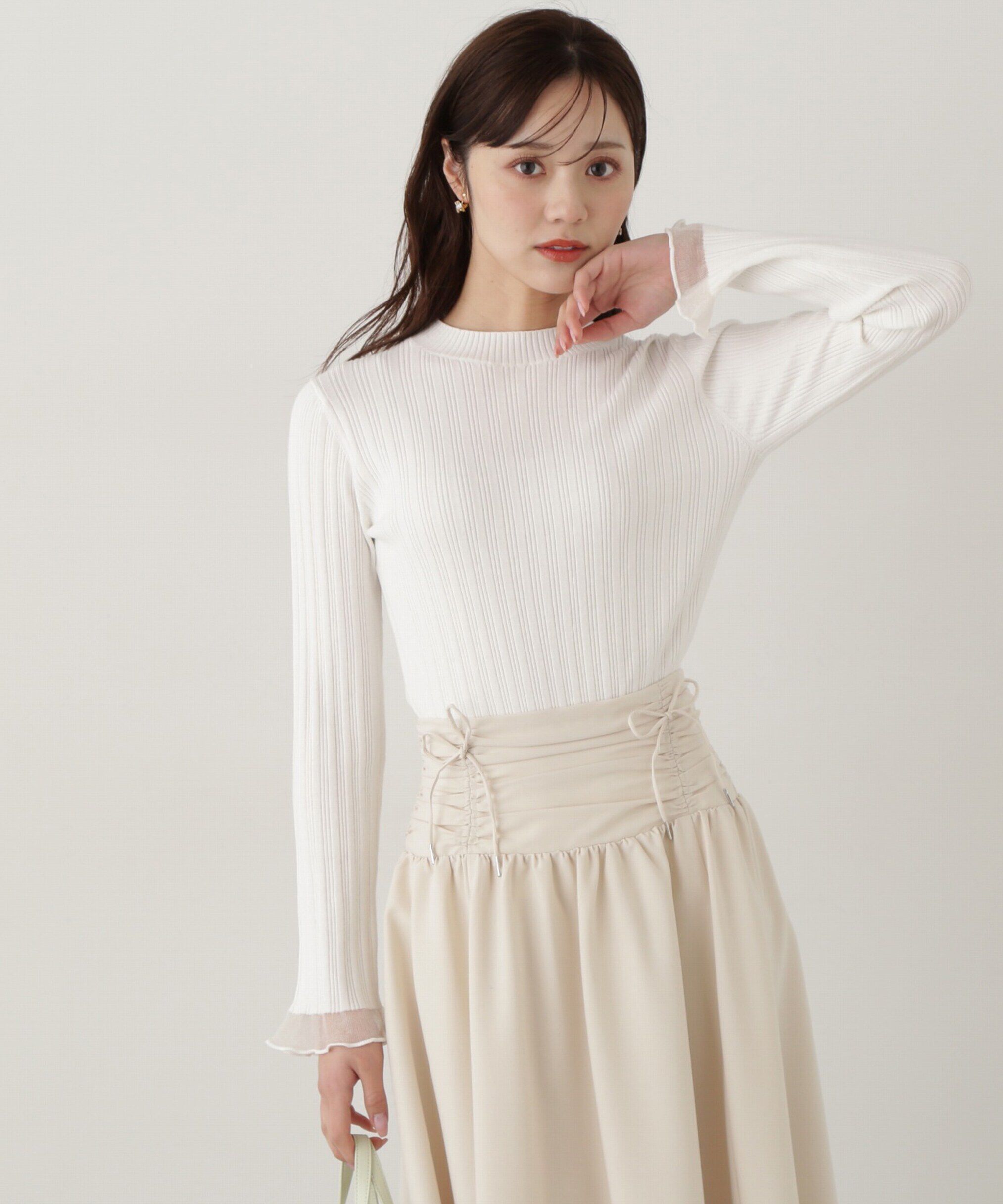 PROPORTION BODY DRESSING「袖シアーリブニット」|ニット・セーター|