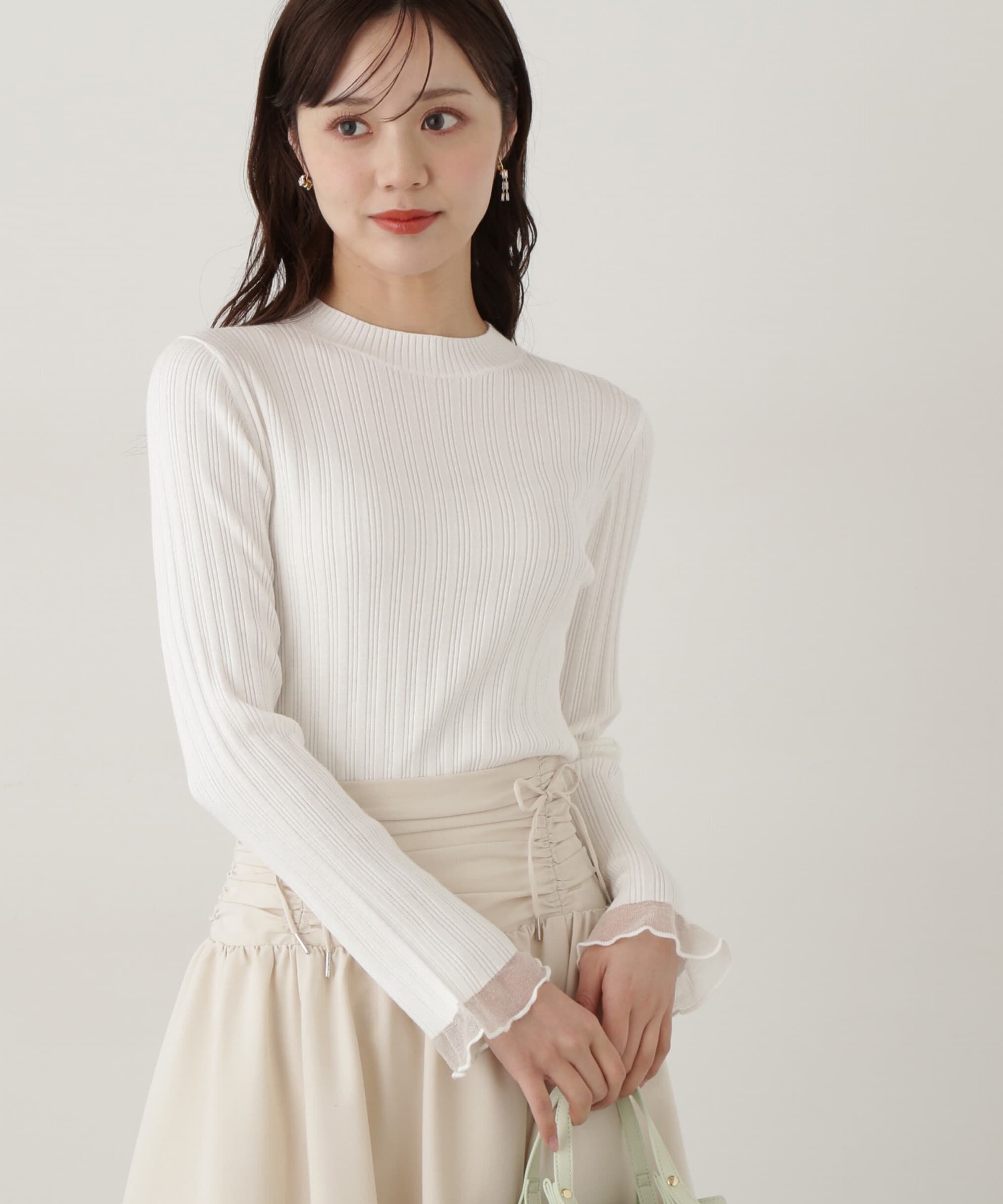 PROPORTION BODY DRESSING「袖シアーリブニット」|ニット・セーター|