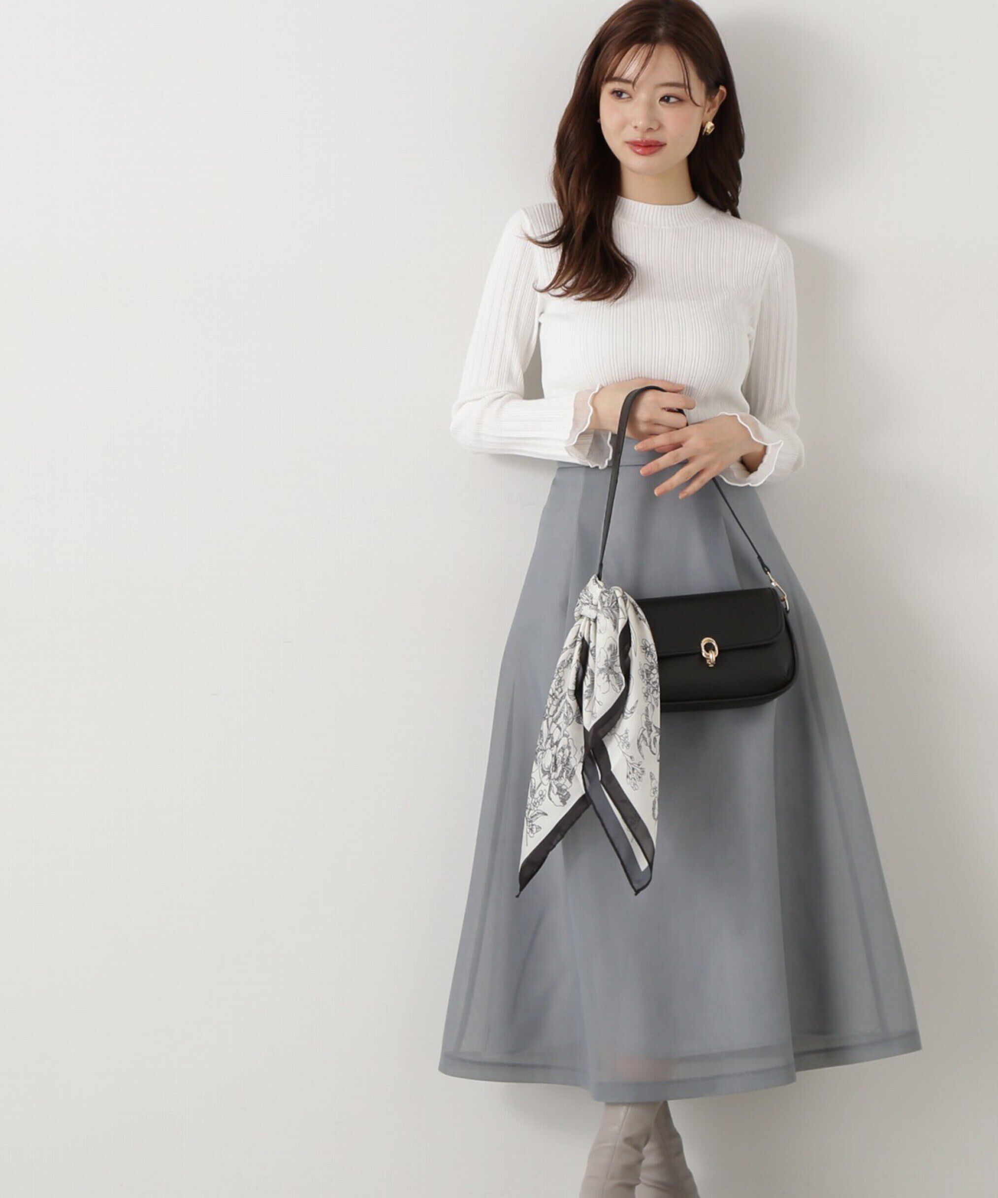 PROPORTION BODY DRESSING「袖シアーリブニット」|ニット・セーター|