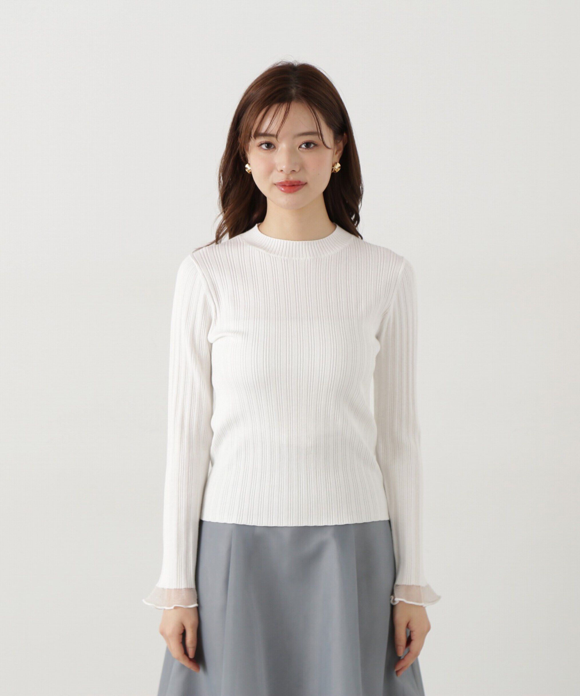 PROPORTION BODY DRESSING「袖シアーリブニット」|ニット・セーター|