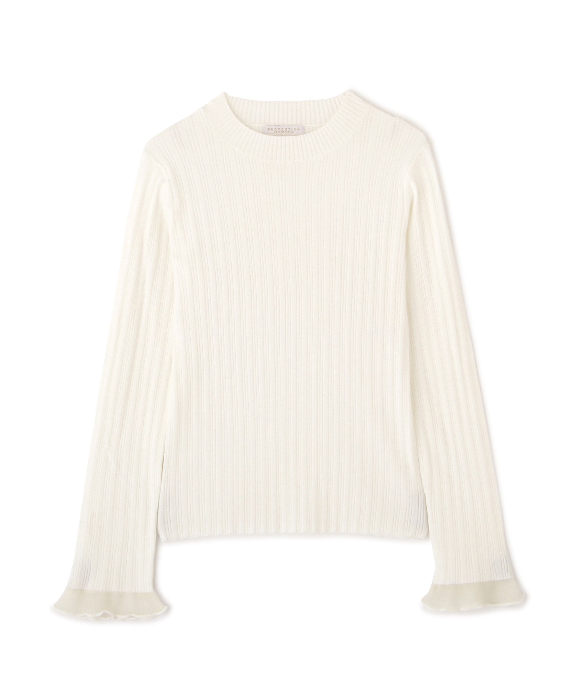 PROPORTION BODY DRESSING「袖シアーリブニット」|ニット・セーター|