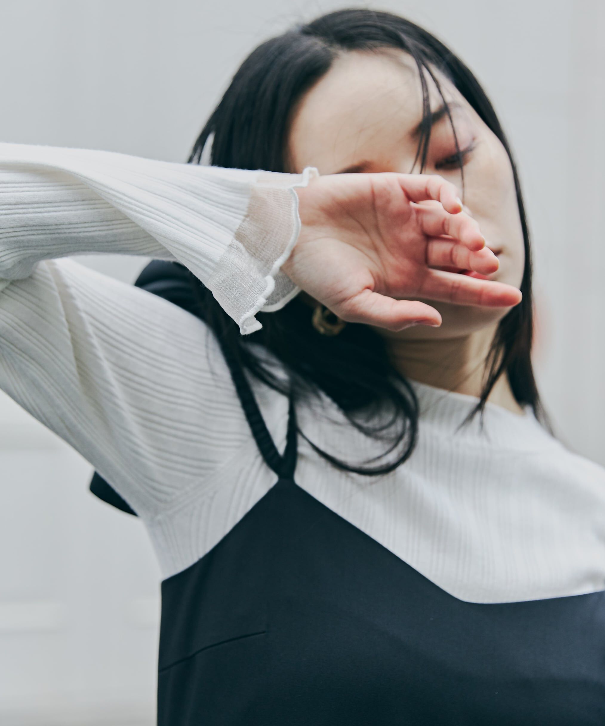 PROPORTION BODY DRESSING「袖シアーリブニット」|ニット・セーター|