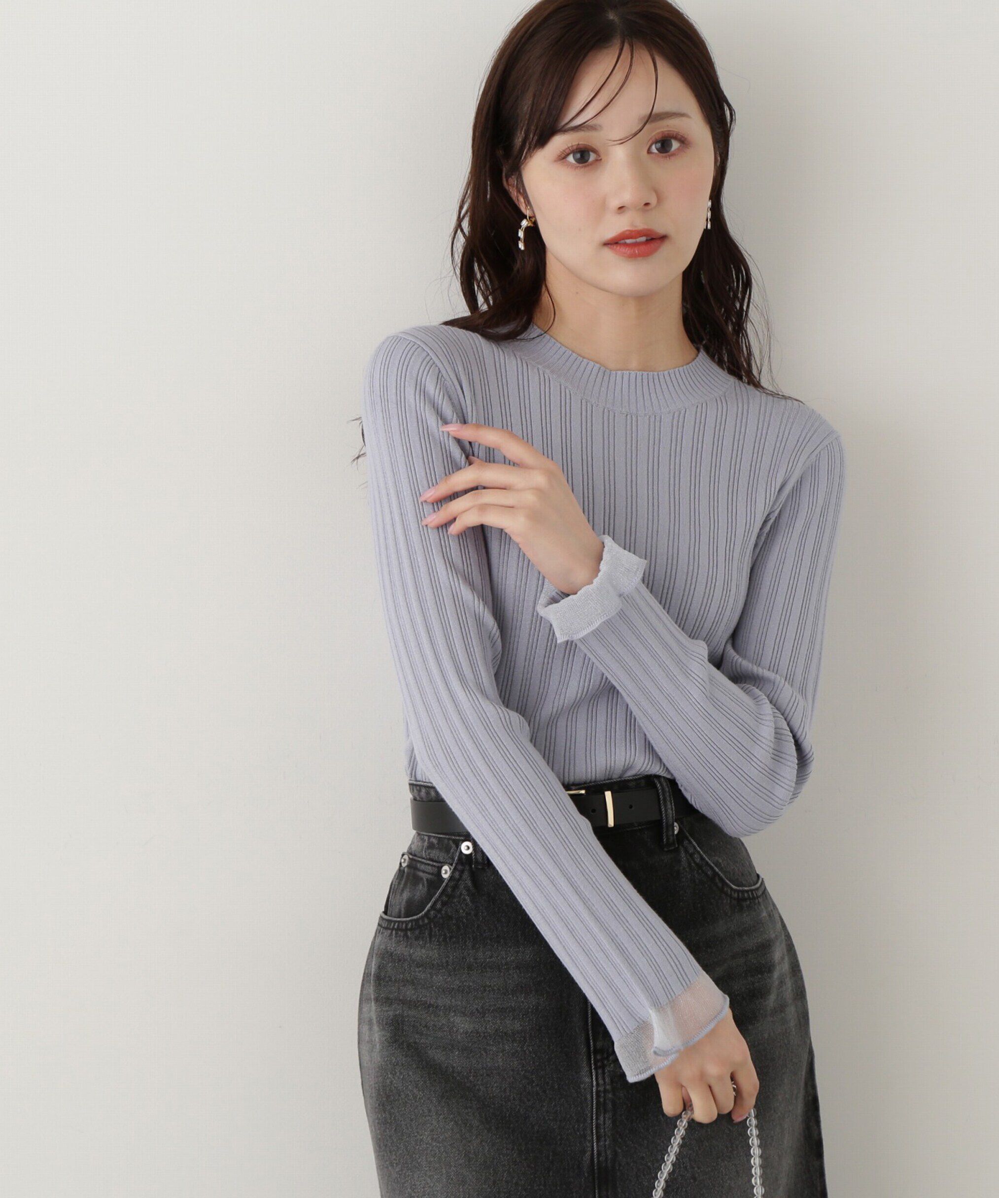 PROPORTION BODY DRESSING「袖シアーリブニット」|ニット・セーター|