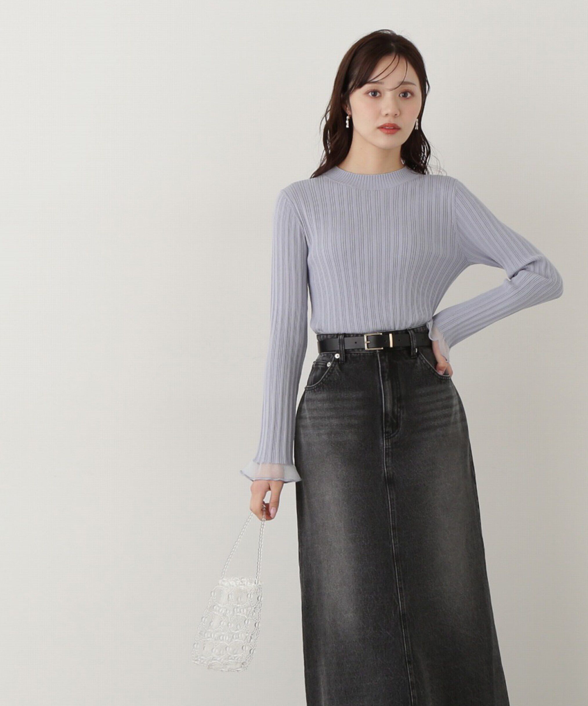 PROPORTION BODY DRESSING「袖シアーリブニット」|ニット・セーター|