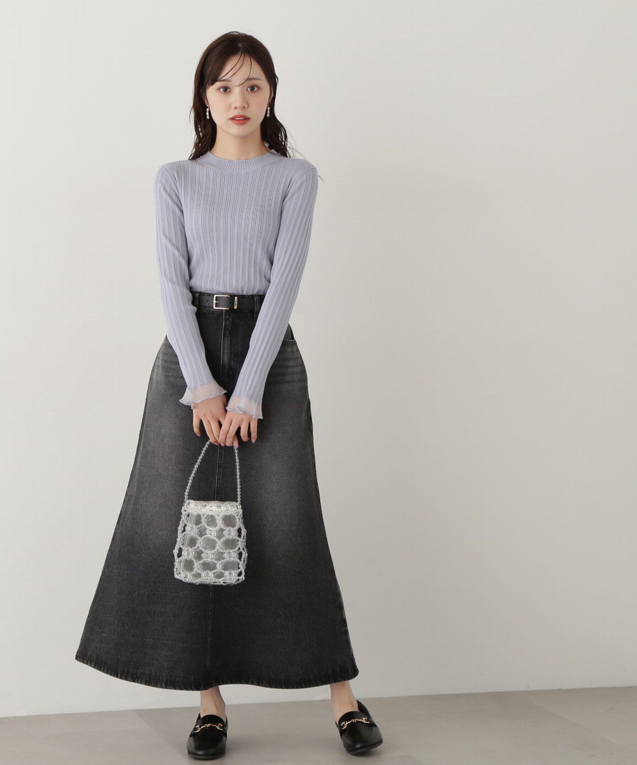 PROPORTION BODY DRESSING「袖シアーリブニット」|ニット・セーター|