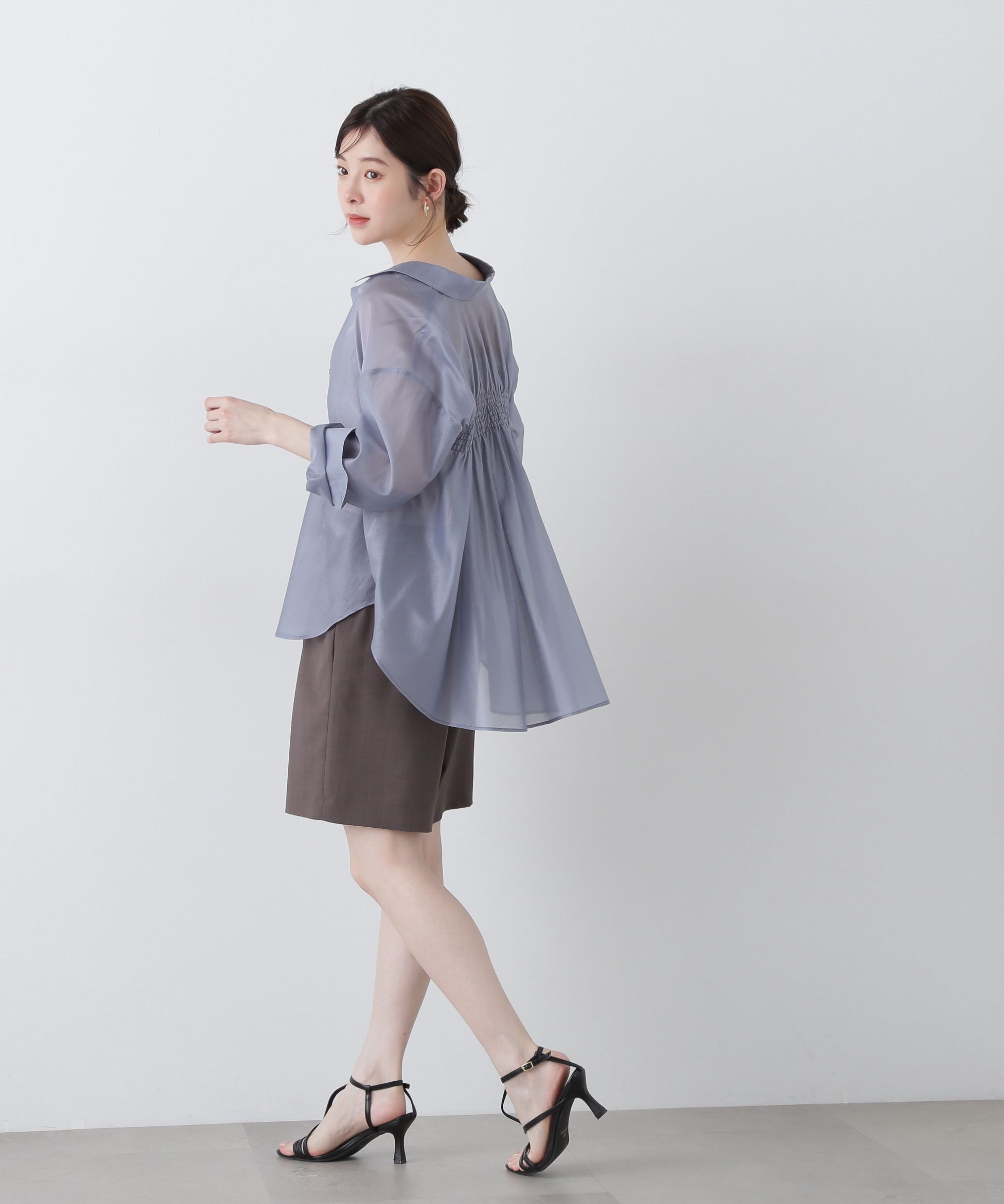 PROPORTION BODY DRESSING「シアーシャーリングブラウス」|シャツ・ブラウス|