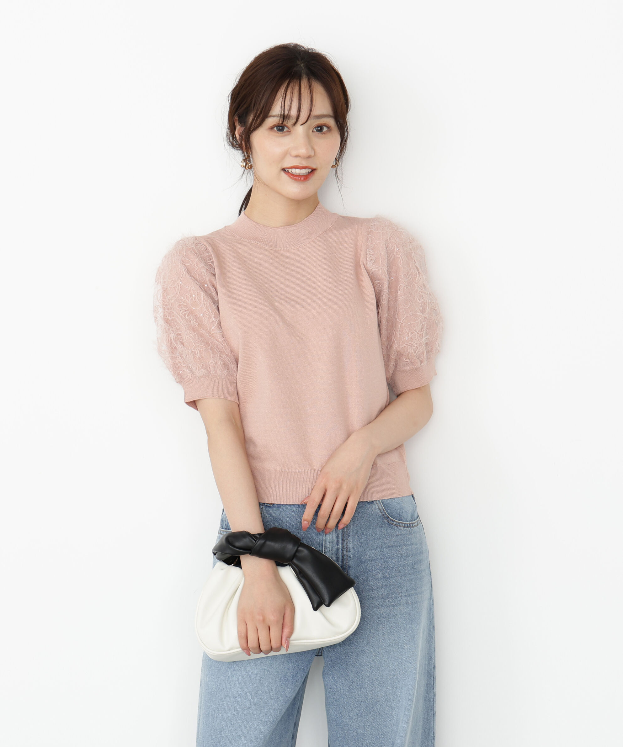 PROPORTION BODY DRESSING「レースドッキングスリーブニット 25AW」|ニット・セーター|