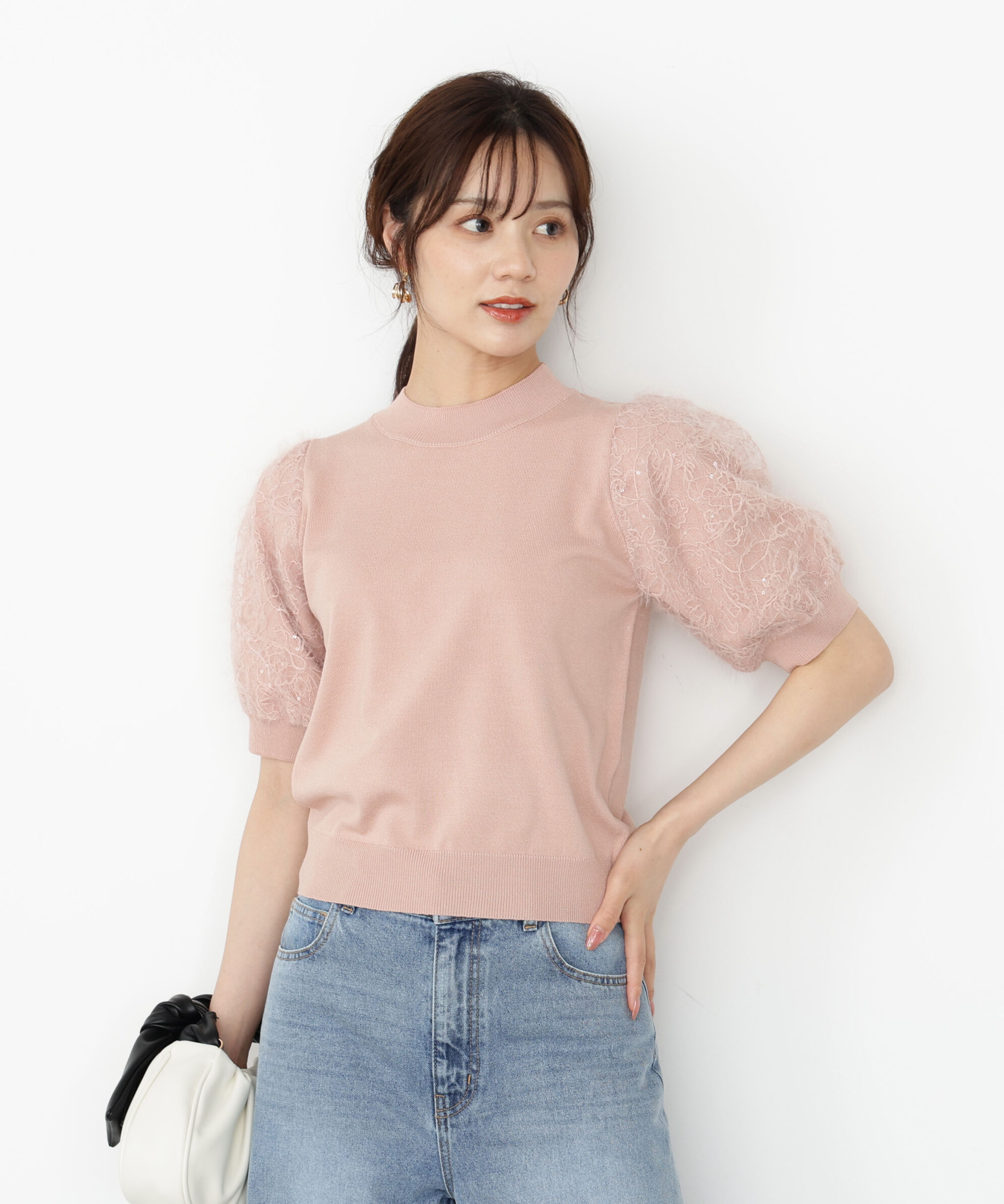 PROPORTION BODY DRESSING「レースドッキングスリーブニット 25AW」|ニット・セーター|