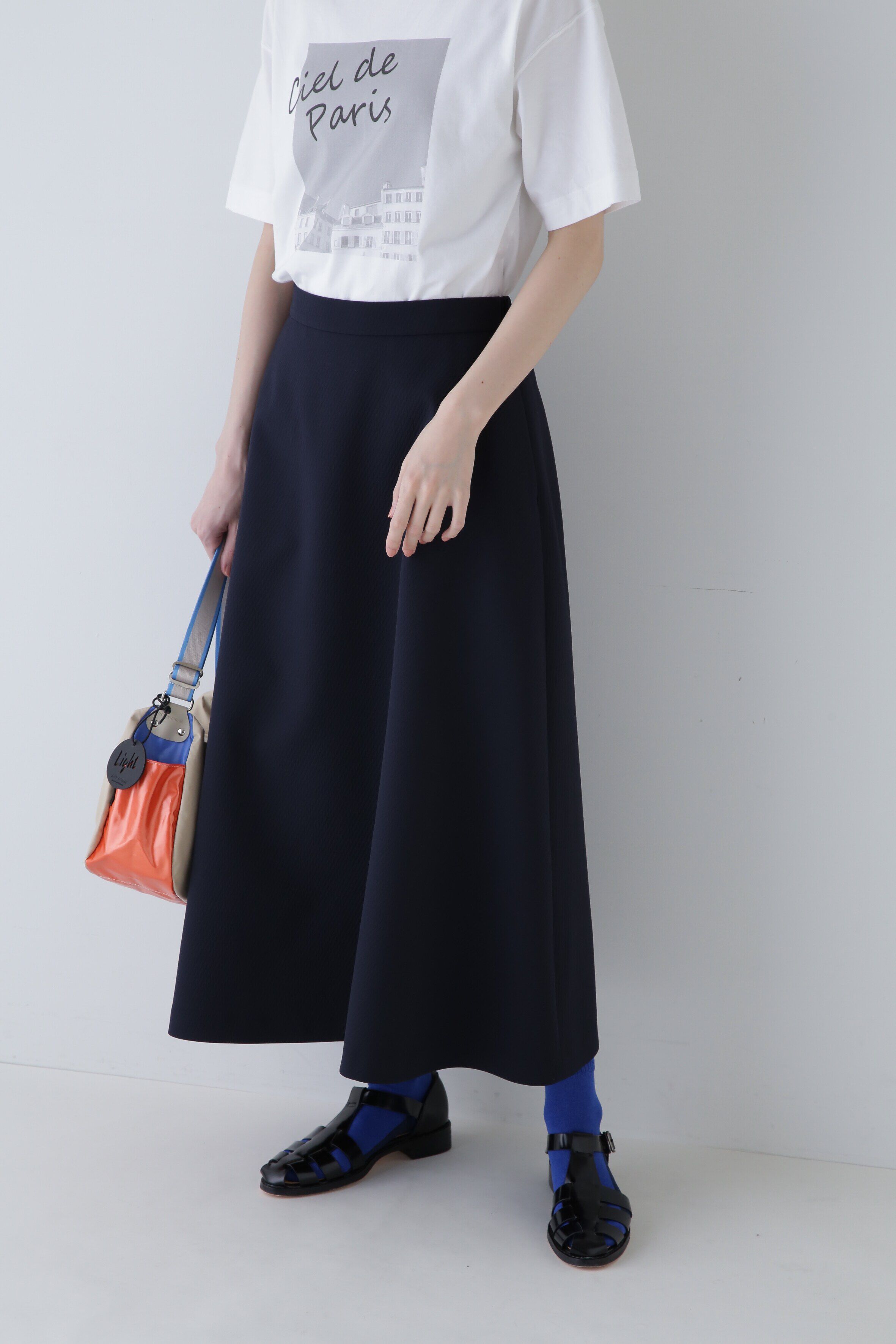  「◆キルトジャガードフレアスカート」|スカート|ネイビー