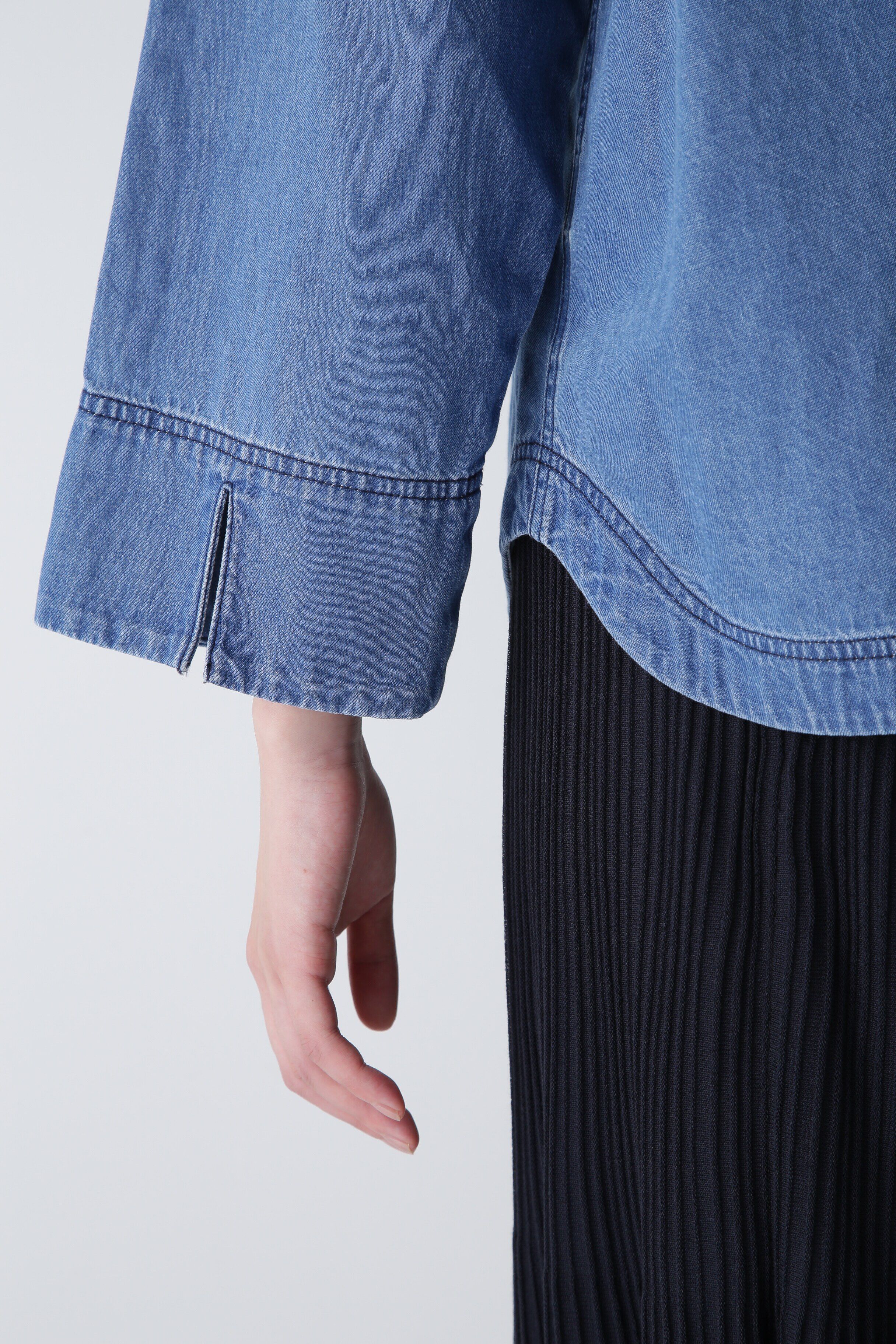  「◆ライトオンスデニムフードブラウス」|シャツ・ブラウス|