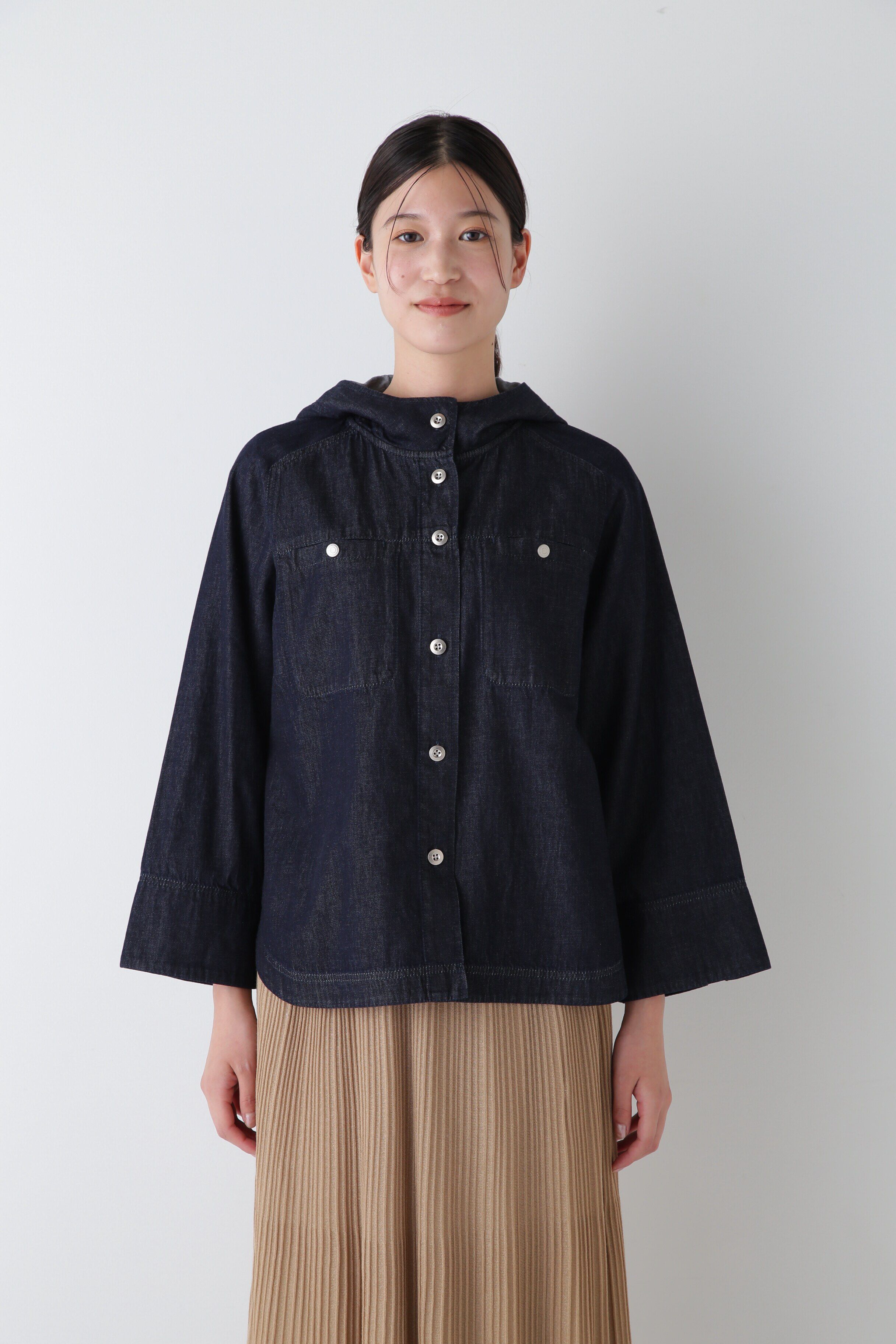  「◆ライトオンスデニムフードブラウス」|シャツ・ブラウス|