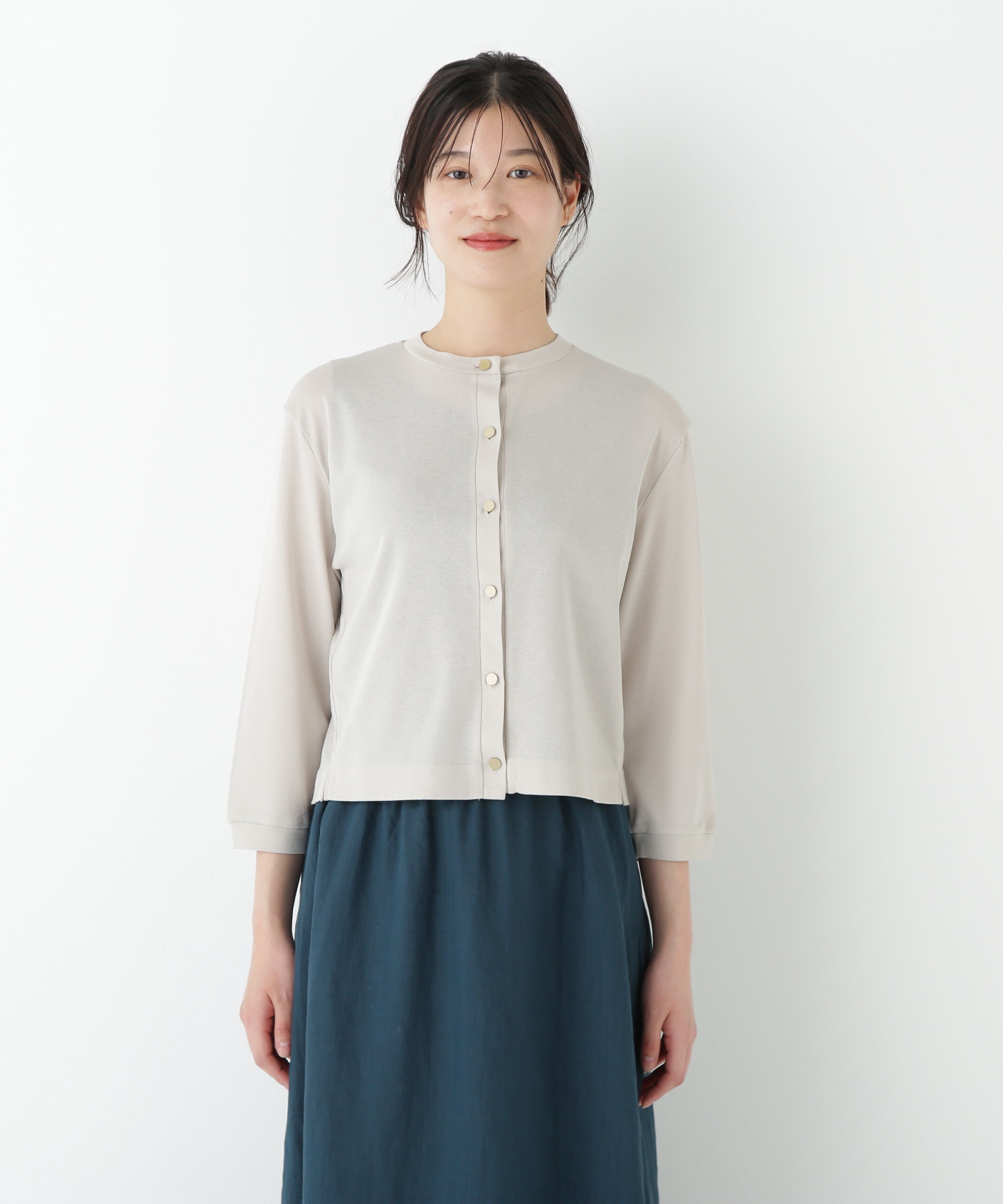  「◆クルーネックフライスカットソーカーディガン」|Tシャツ・カットソー|