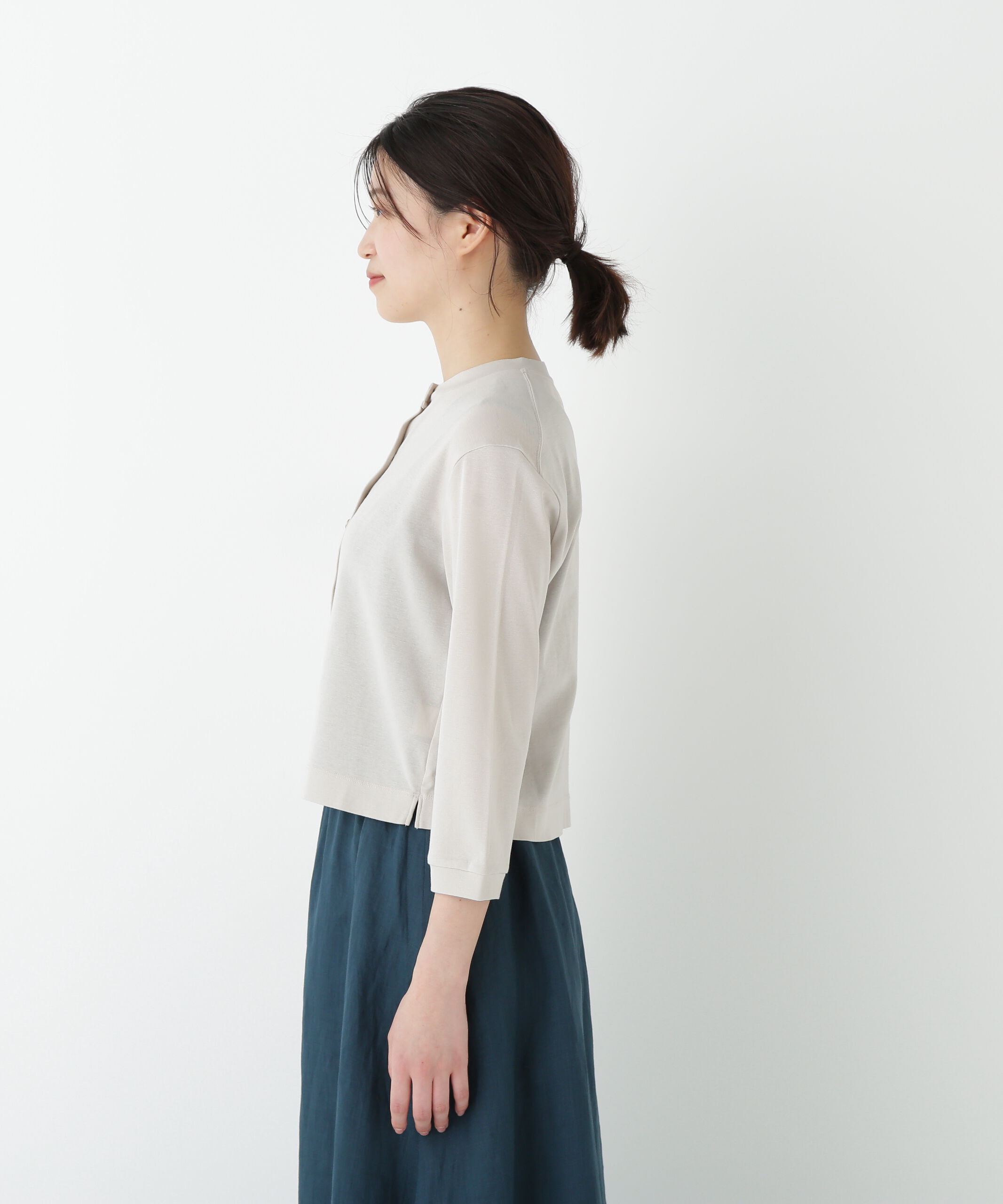  「◆クルーネックフライスカットソーカーディガン」|Tシャツ・カットソー|