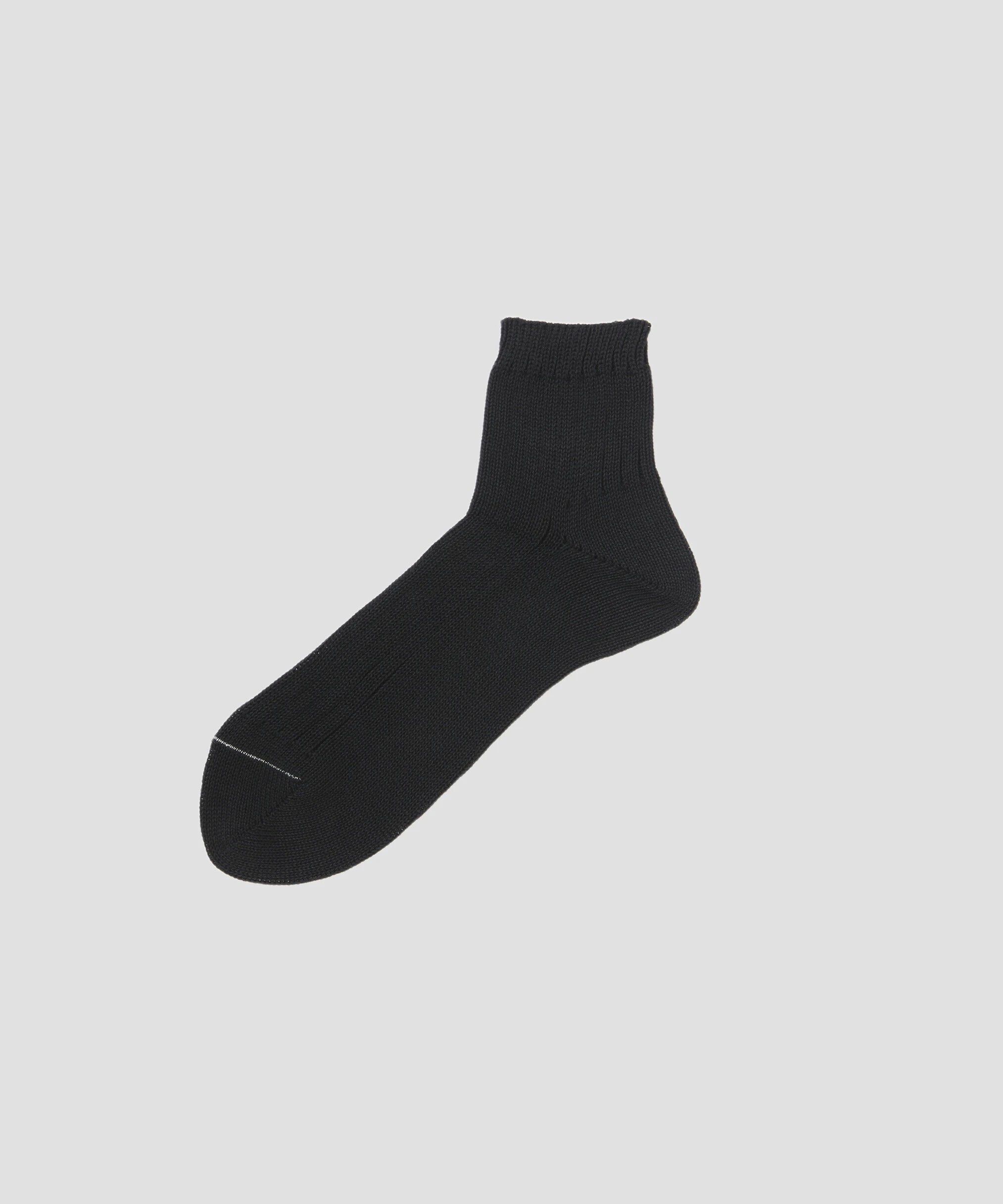 MARGARET HOWELL「COTTON SHORT RIB SOCKS」|ソックス|BLACK