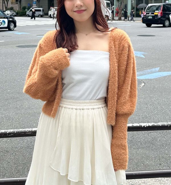 archives「スパンコールフェザーパフスリーブカーディガン」|カーディガン|ORANGE