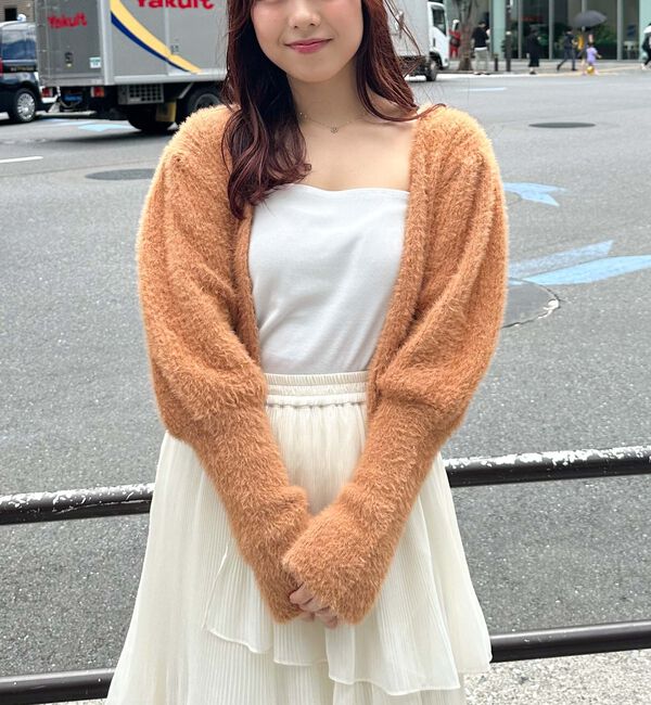 archives「スパンコールフェザーパフスリーブカーディガン」|カーディガン|