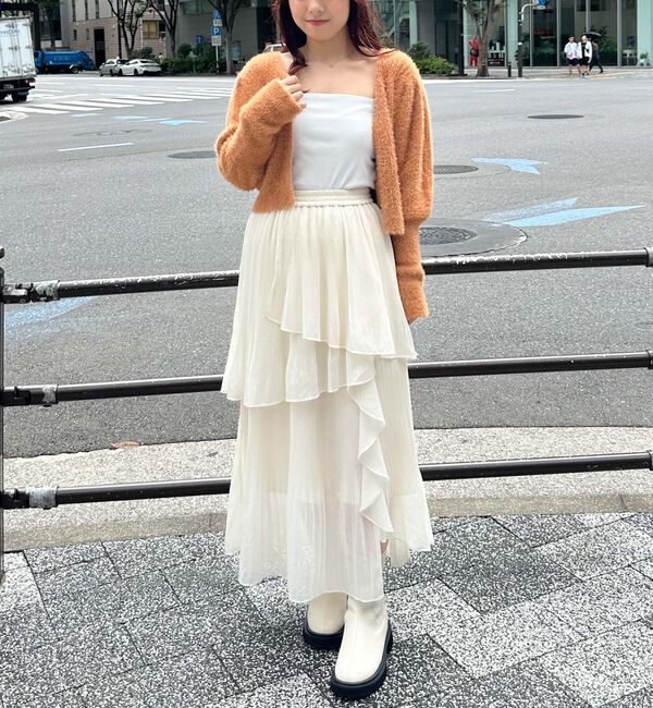 archives「スパンコールフェザーパフスリーブカーディガン」|カーディガン|