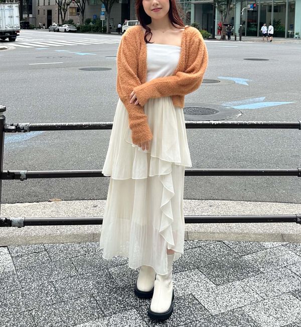 archives「スパンコールフェザーパフスリーブカーディガン」|カーディガン|