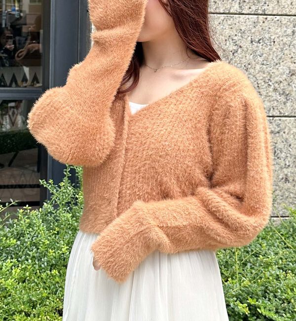 archives「スパンコールフェザーパフスリーブカーディガン」|カーディガン|