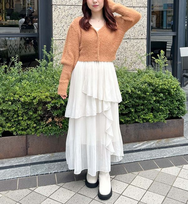 archives「スパンコールフェザーパフスリーブカーディガン」|カーディガン|