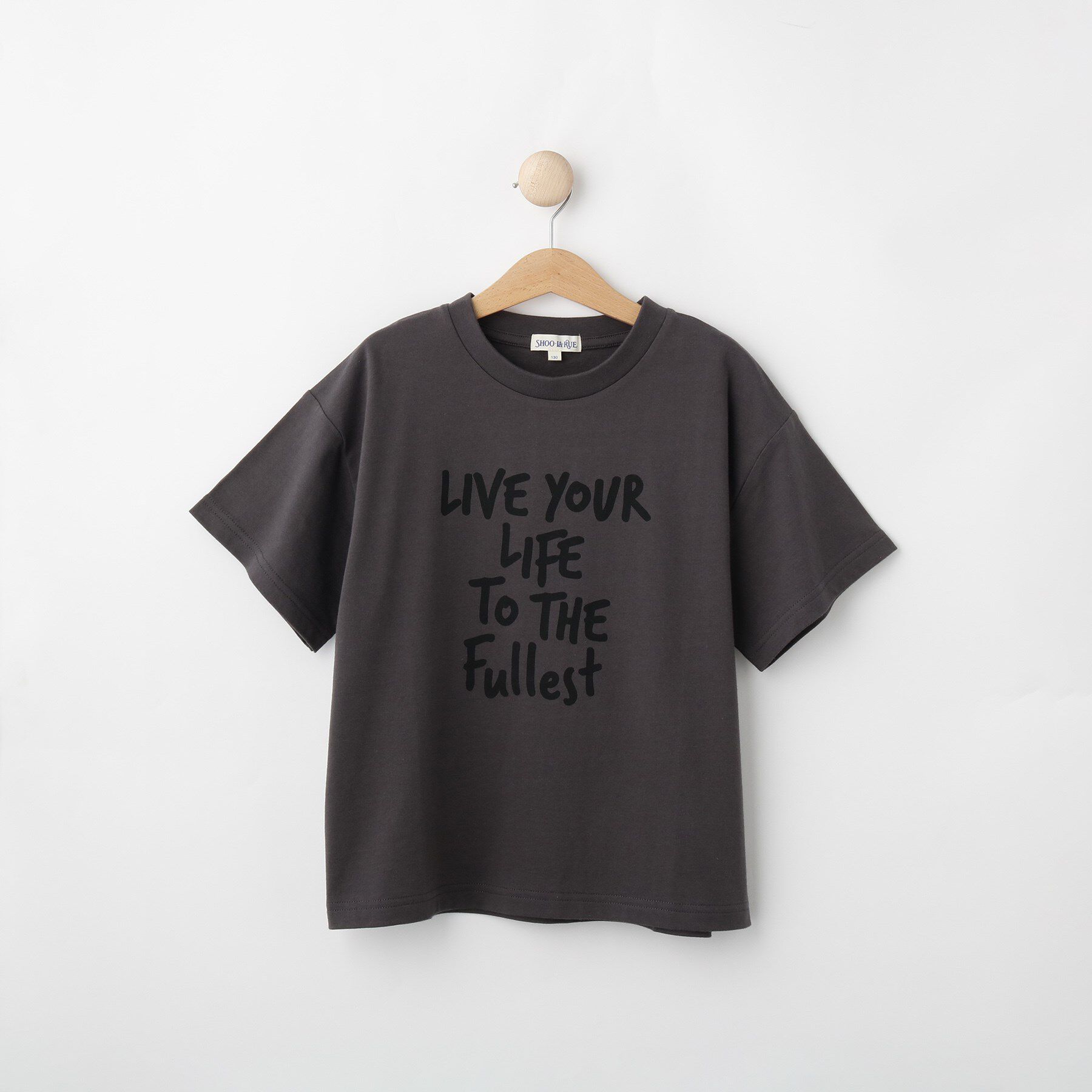 SHOO･LA･RUE「【100-150cm/親子リンク】アソートプリントTシャツ」|Tシャツ・カットソー|チャコールグレー(3