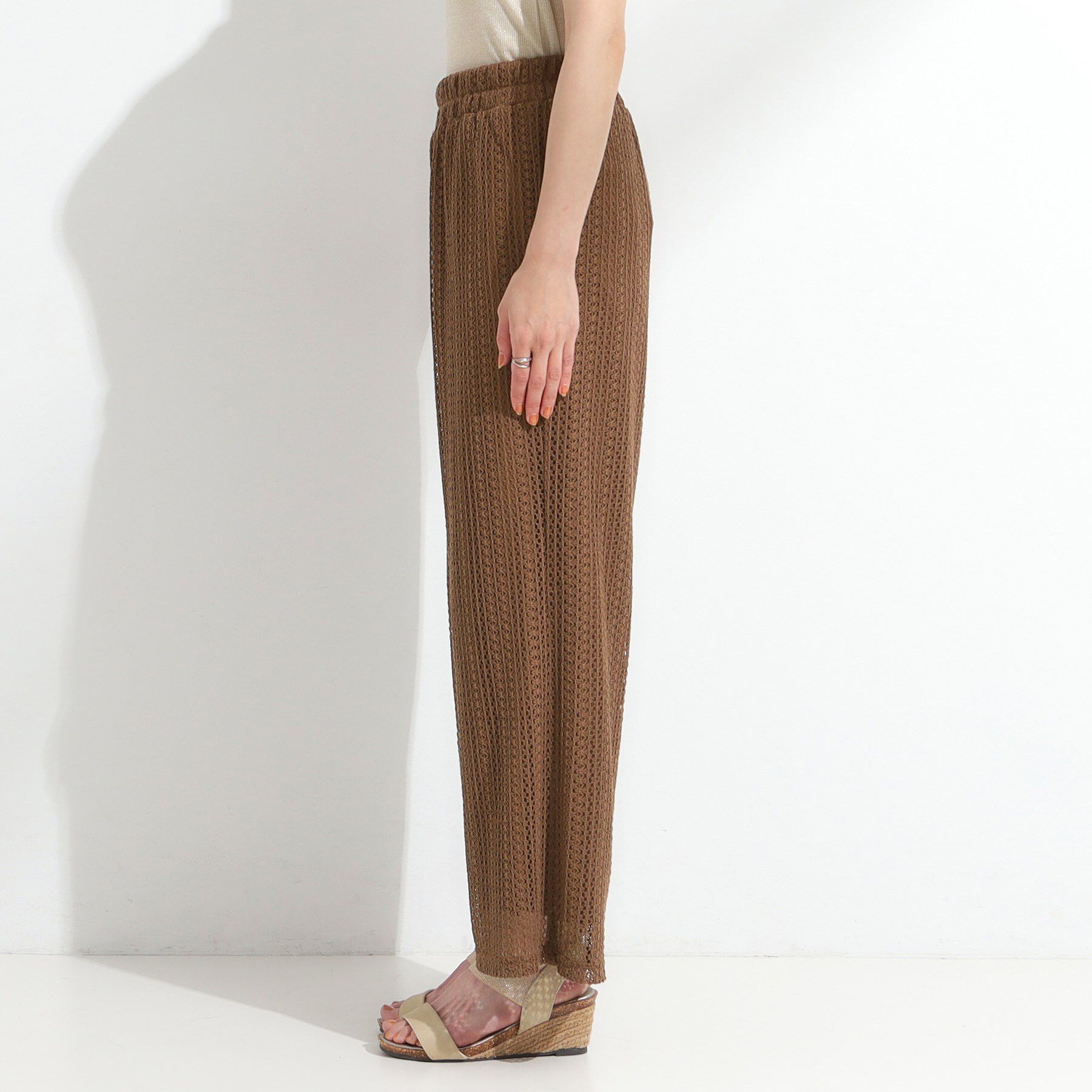 SHOO･LA･RUE「【S-LL】クロシェ風レースイージーワイドパンツ」|その他|