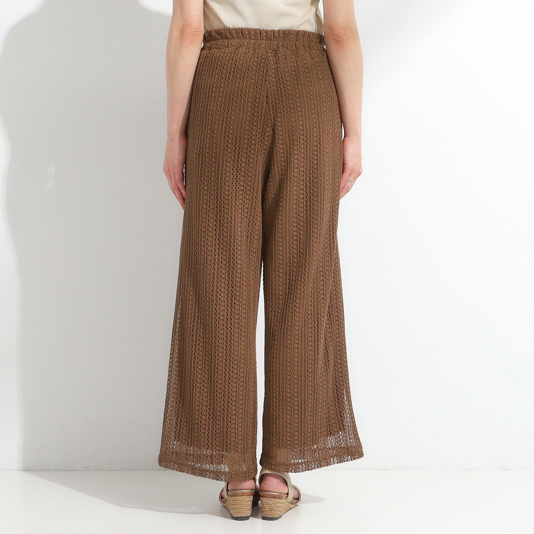 SHOO･LA･RUE「【S-LL】クロシェ風レースイージーワイドパンツ」|その他|