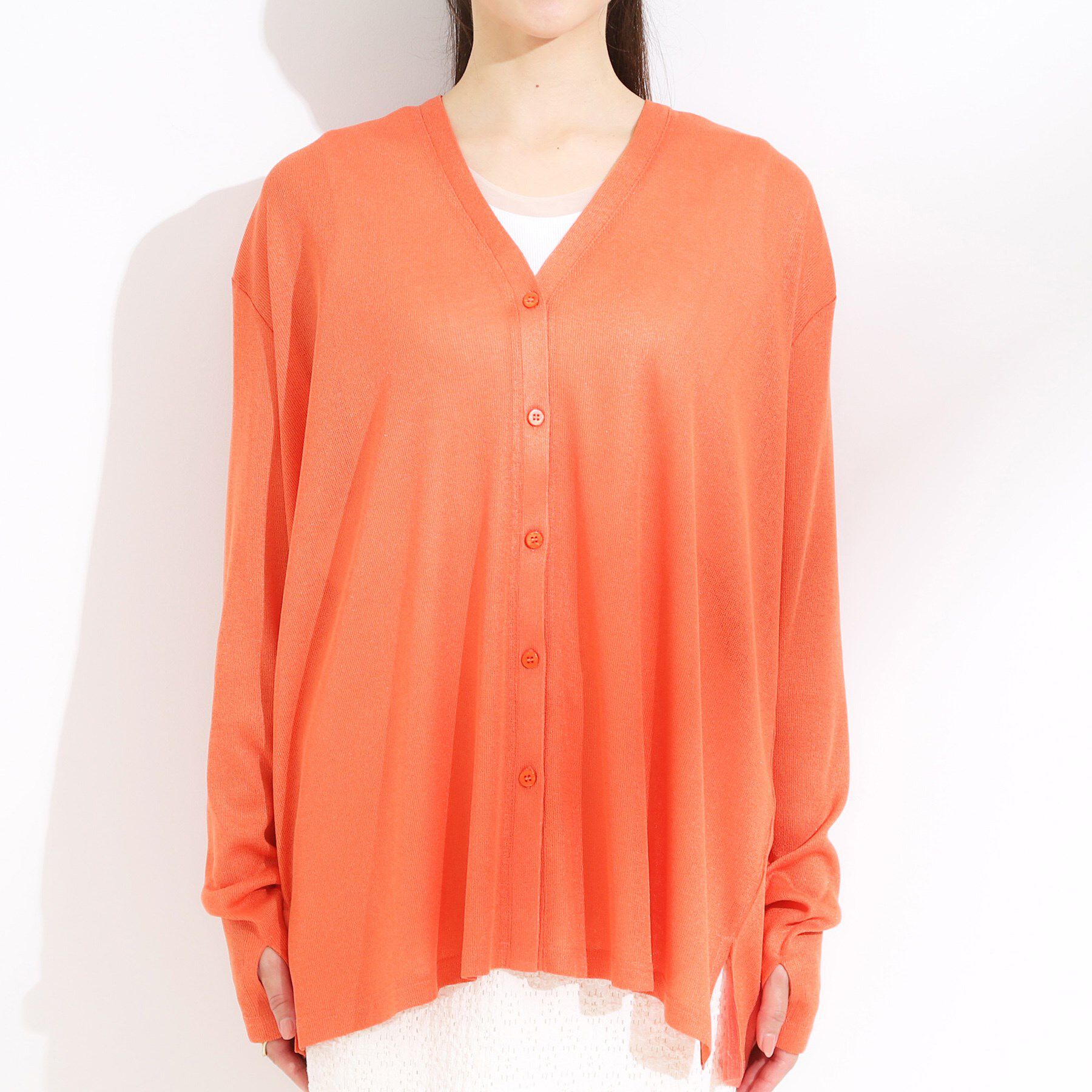 SHOO･LA･RUE「【S-LL/ひんやり/UV】手の甲まで隠れる トッパーカーディガン」|カーディガン|