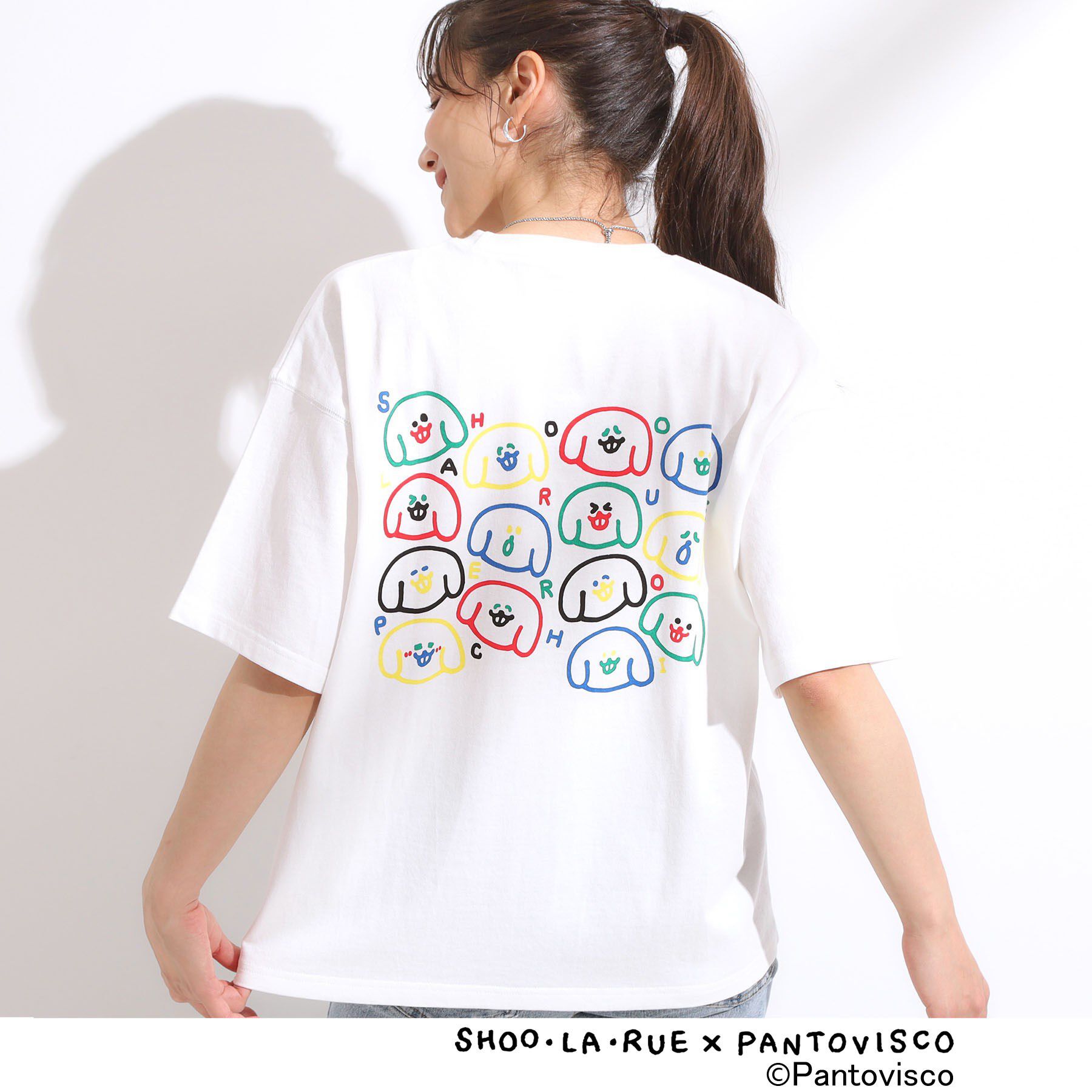 SHOO･LA･RUE「【パントビスコ／ぺろち】プリントTシャツ」|Tシャツ・カットソー|ホワイト(101)