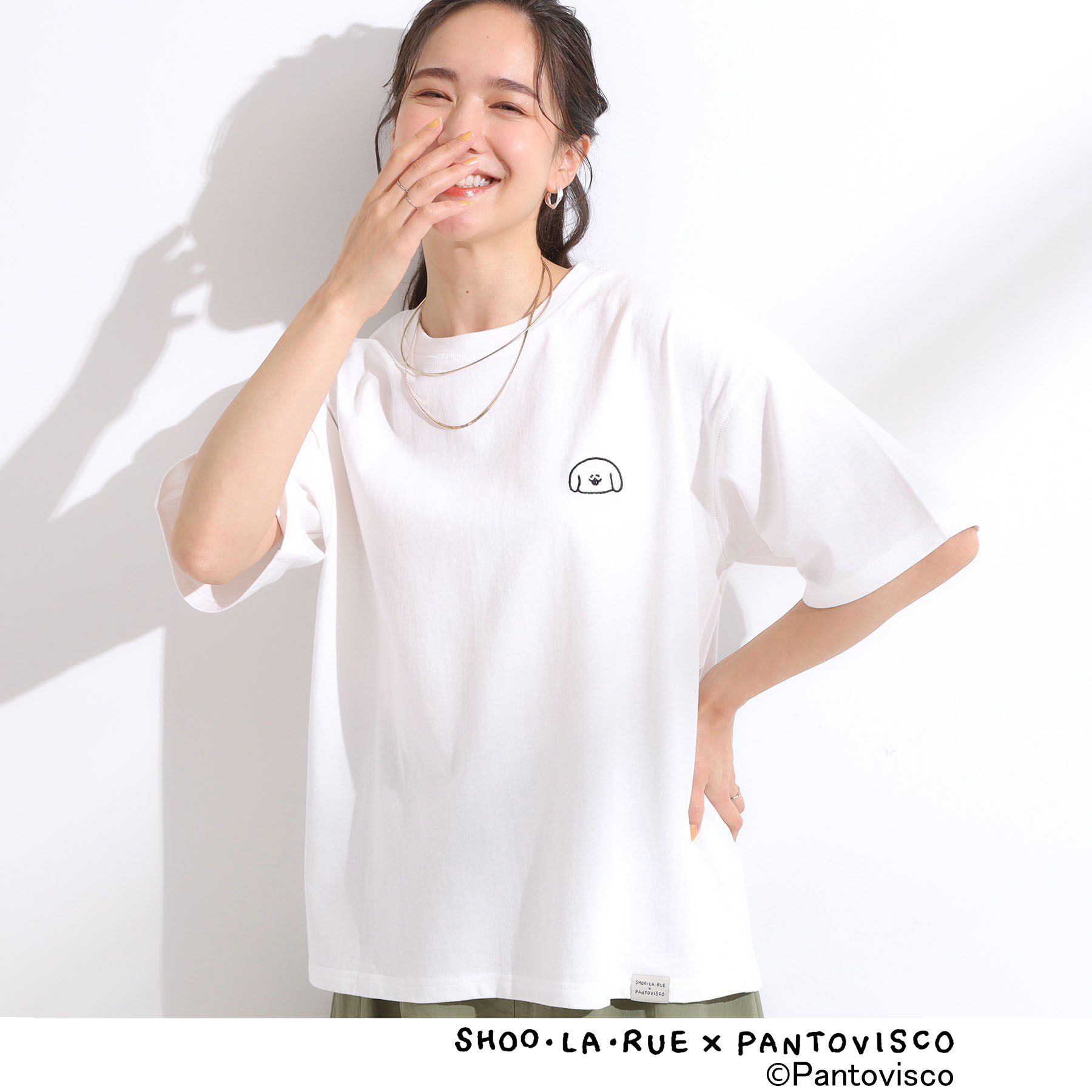 SHOO･LA･RUE「【パントビスコ／ぺろち】プリントTシャツ」|Tシャツ・カットソー|ホワイト(201)