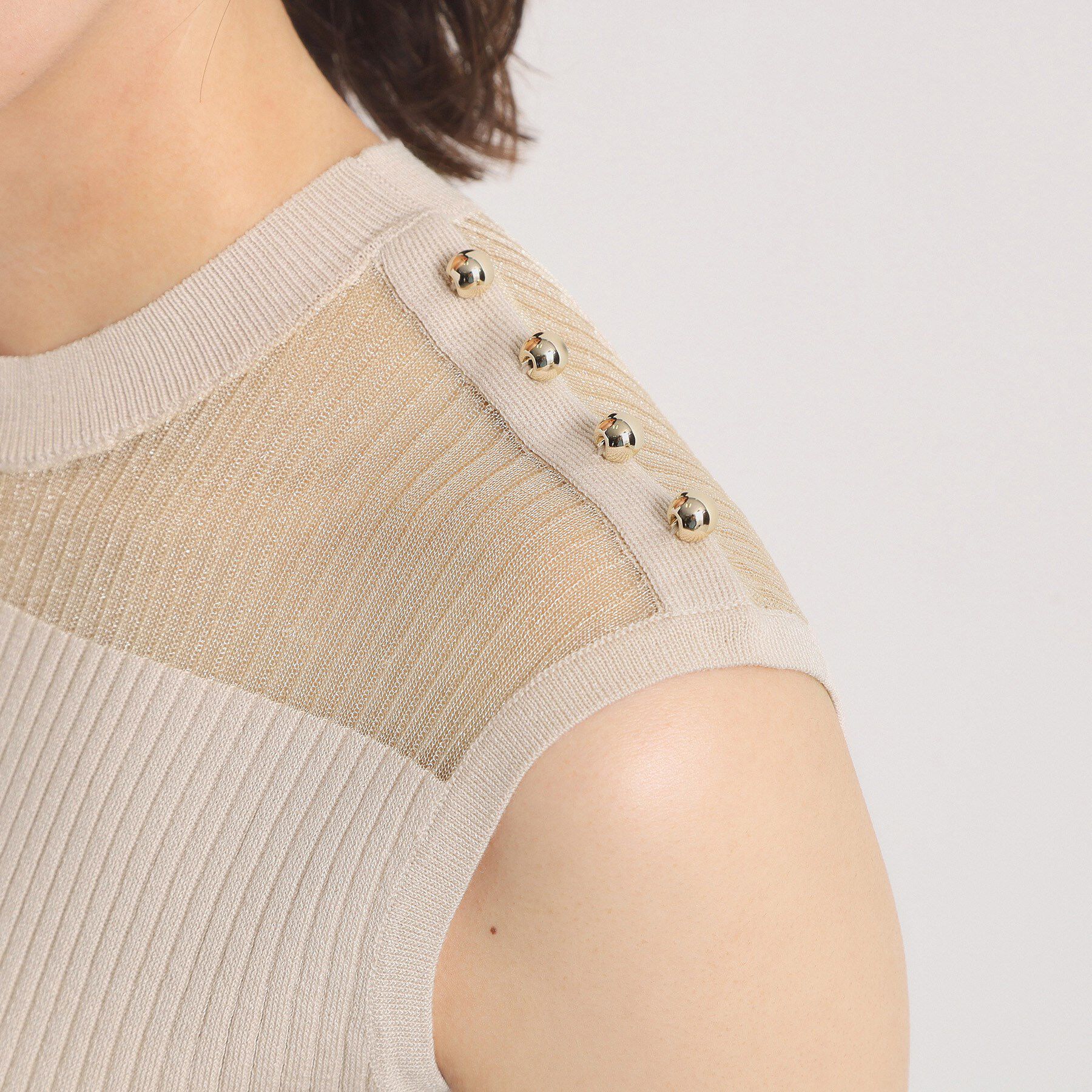 ITS&rsquo;DEMO「【手洗い可】シアー切替ニット」|ニット・セーター|