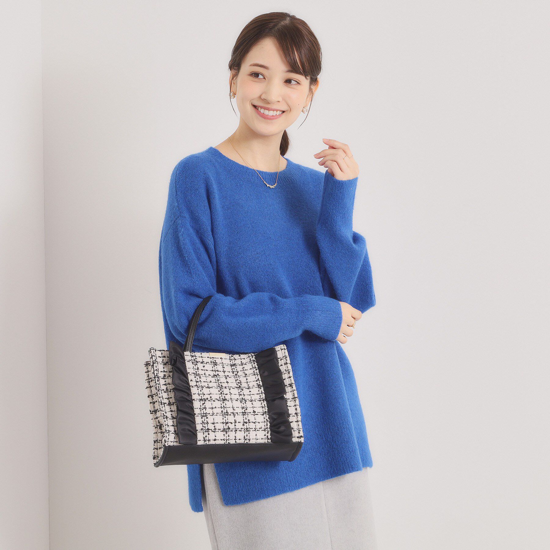 ITS&rsquo;DEMO「フリルツイードミニトート」|ハンドバッグ|