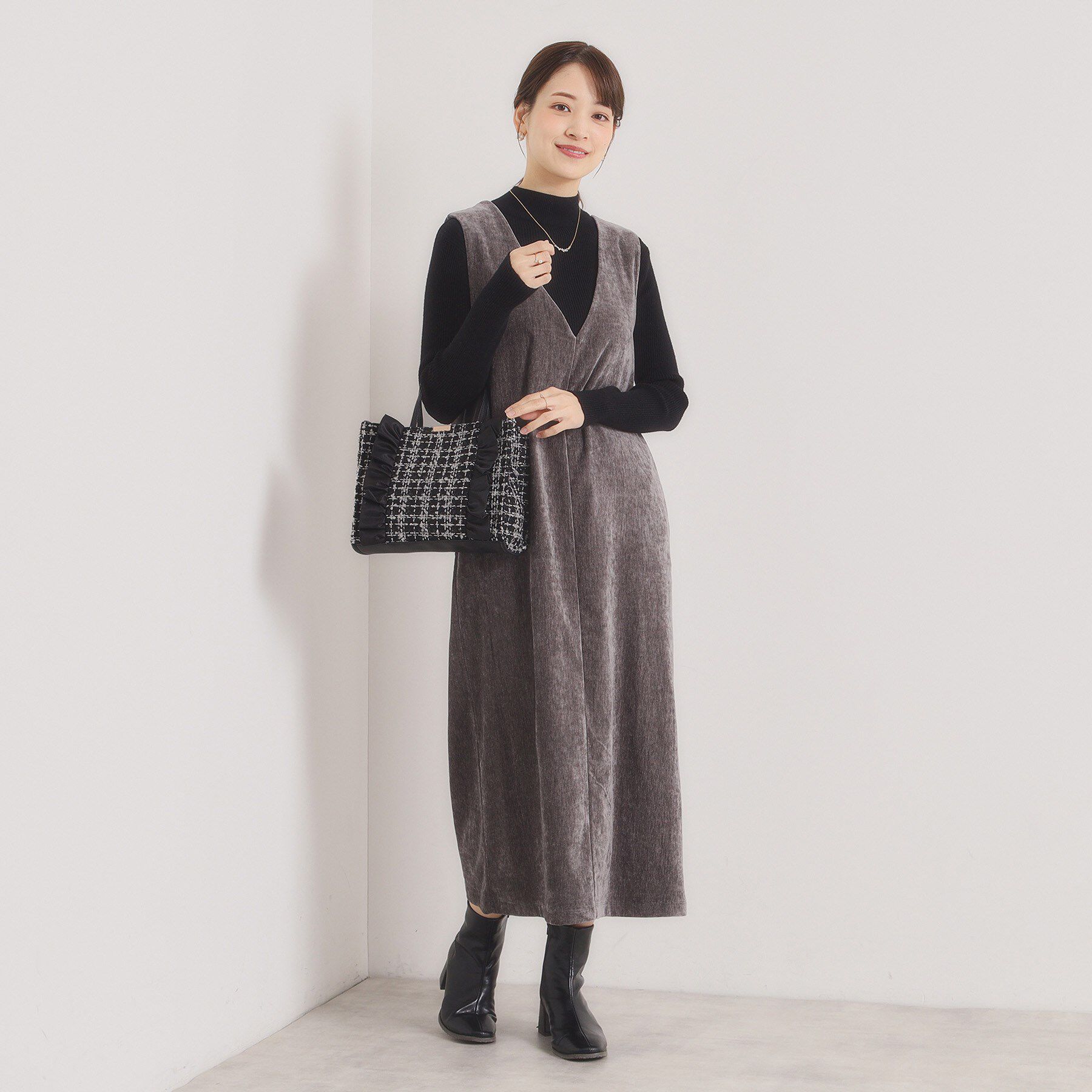 ITS&rsquo;DEMO「フリルツイードミニトート」|ハンドバッグ|