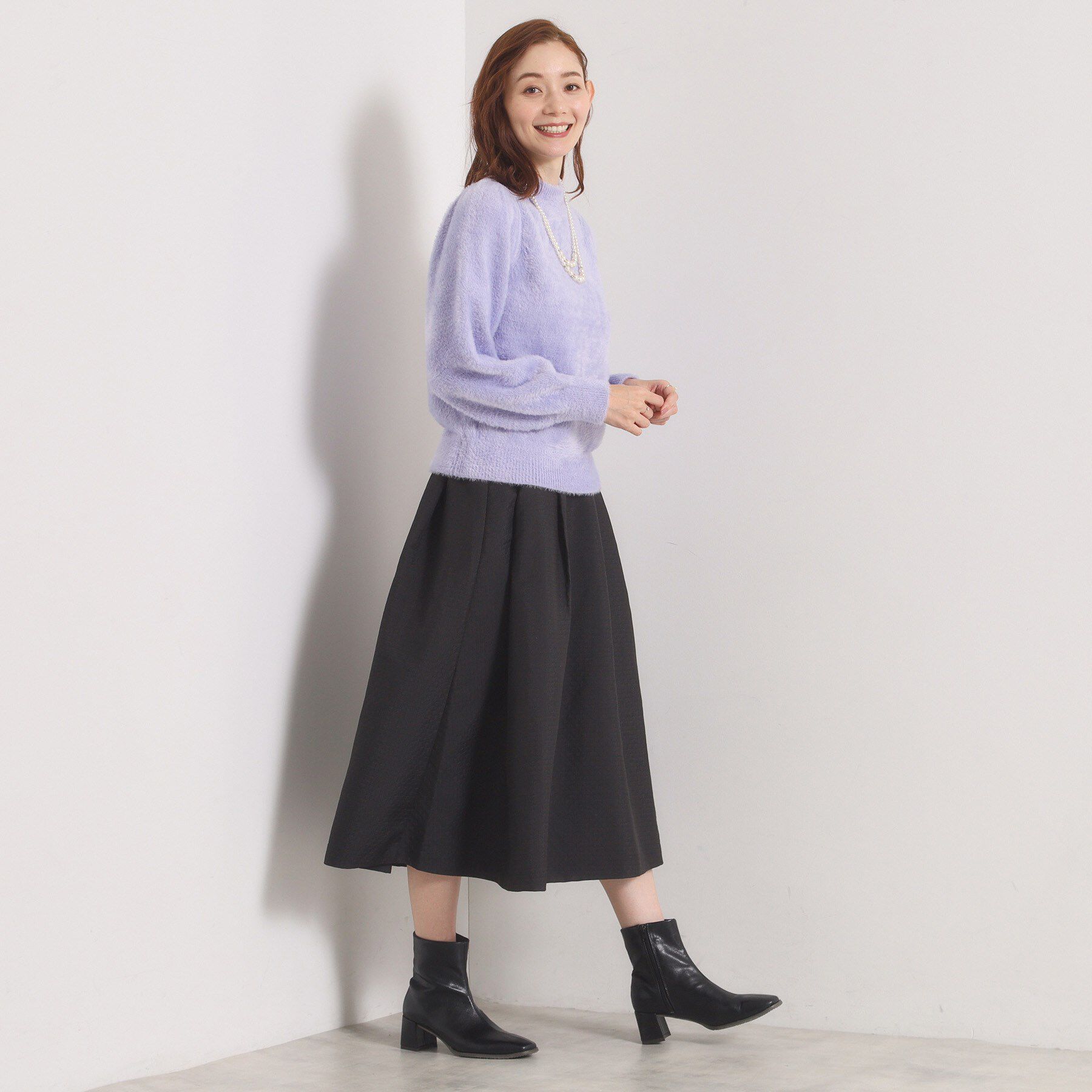 ITS&rsquo;DEMO「【手洗い可／ウエストゴム】千鳥ジャカードスカート」|スカート|