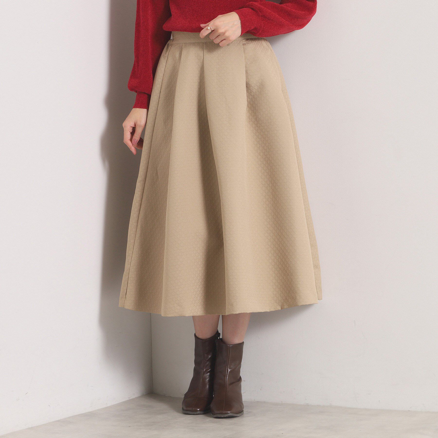 ITS&rsquo;DEMO「【手洗い可／ウエストゴム】千鳥ジャカードスカート」|スカート|