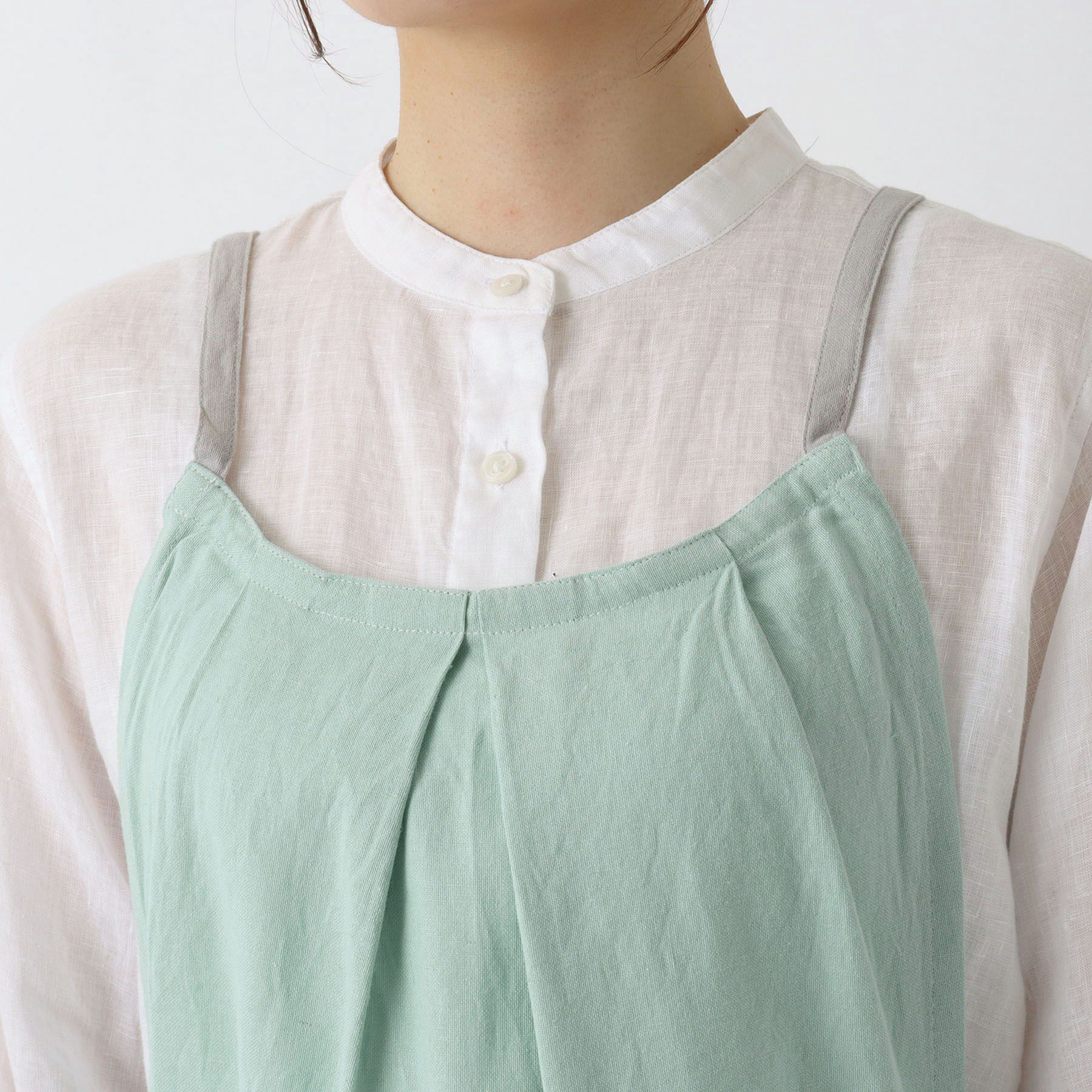 212 KITCHEN STORE「エプロン 綿麻ギャザーファム BL」|食器・キッチングッズ|