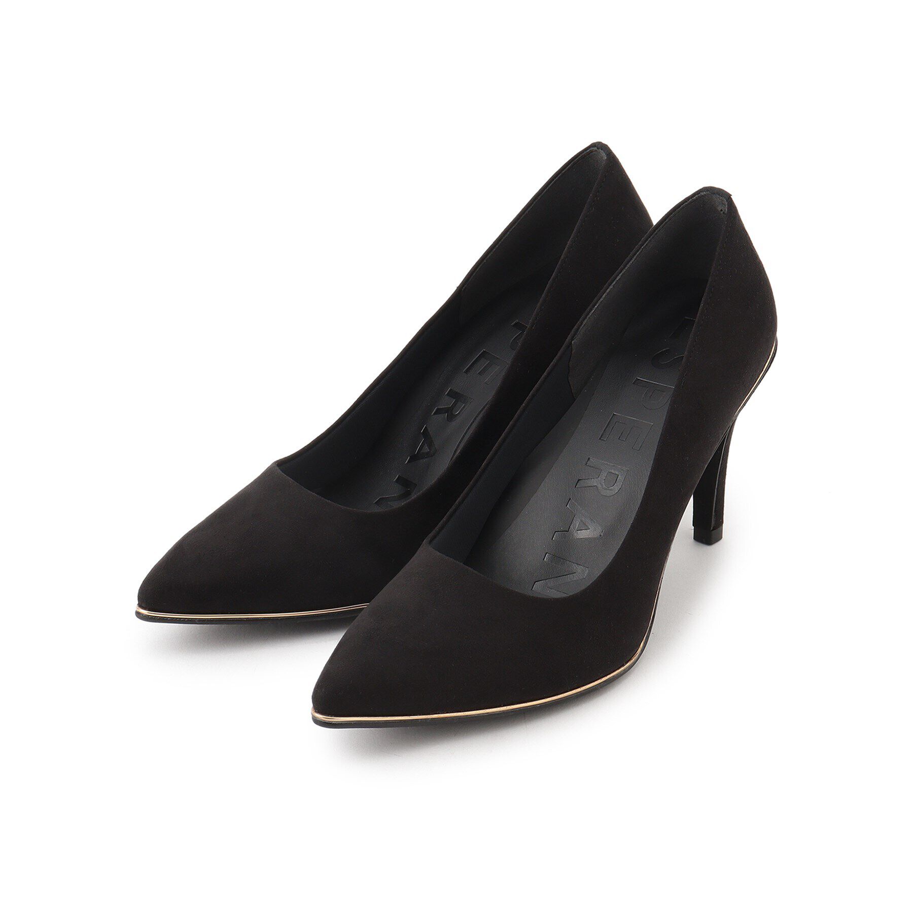 ESPERANZA「疲れにくいパンプス　ハイヒール＜約8.5cmヒール＞ 歩きやすい」|パンプス|ブラックスエード(1