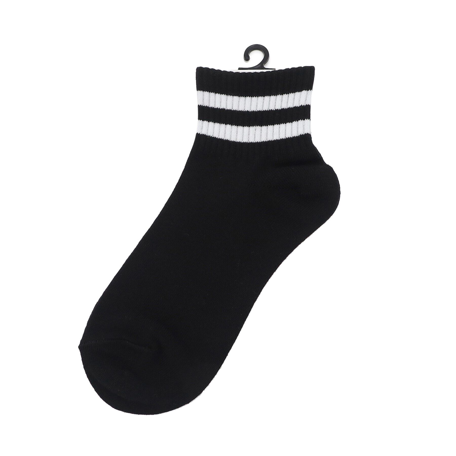 Doll Kiss「＼絶妙な色展開から選べる／リブラインスニーカー丈ソックス　靴下」|ソックス|ブラック(019)