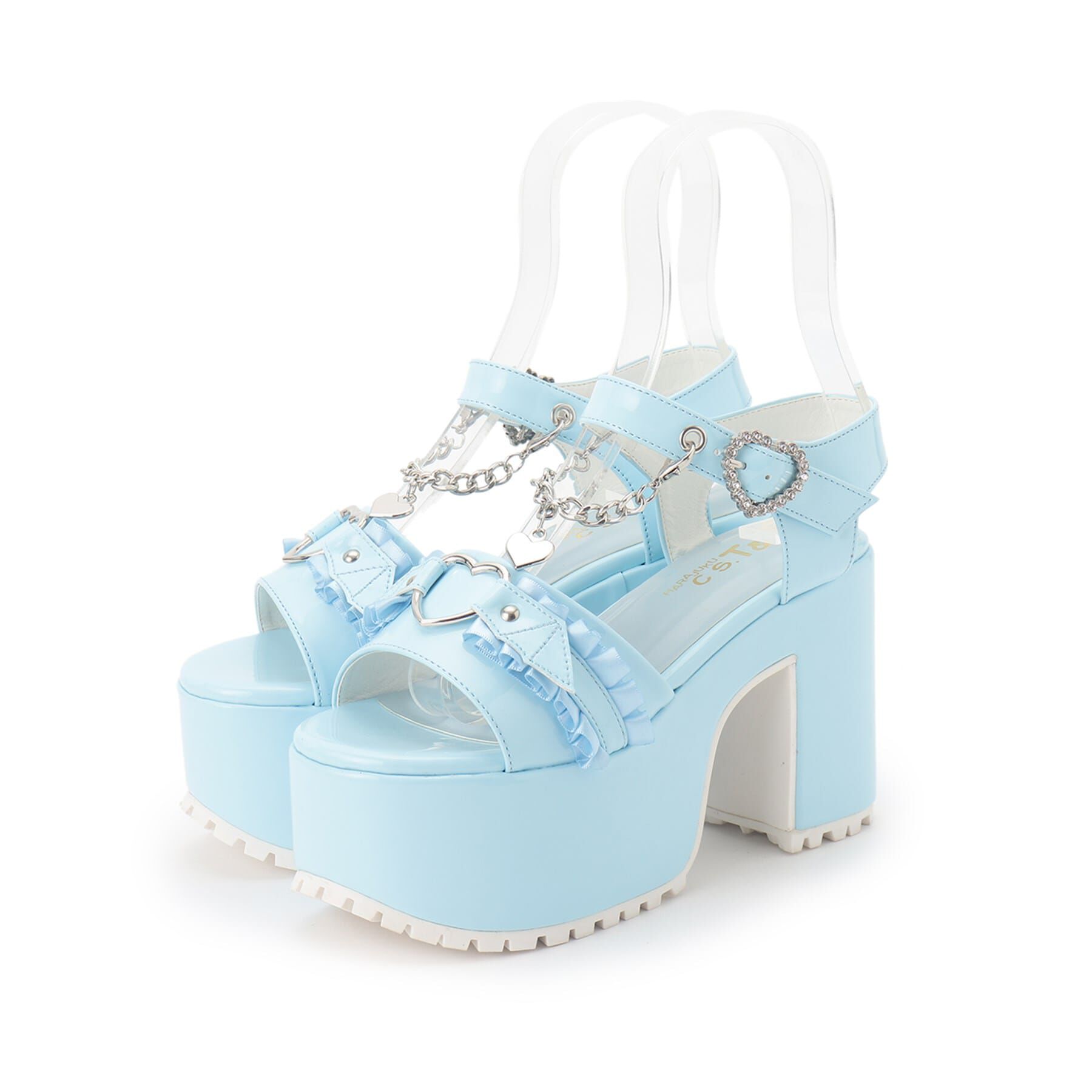 csT&P「厚底羽つきハートサンダル」|サンダル|ﾌﾞﾙｰ(292)