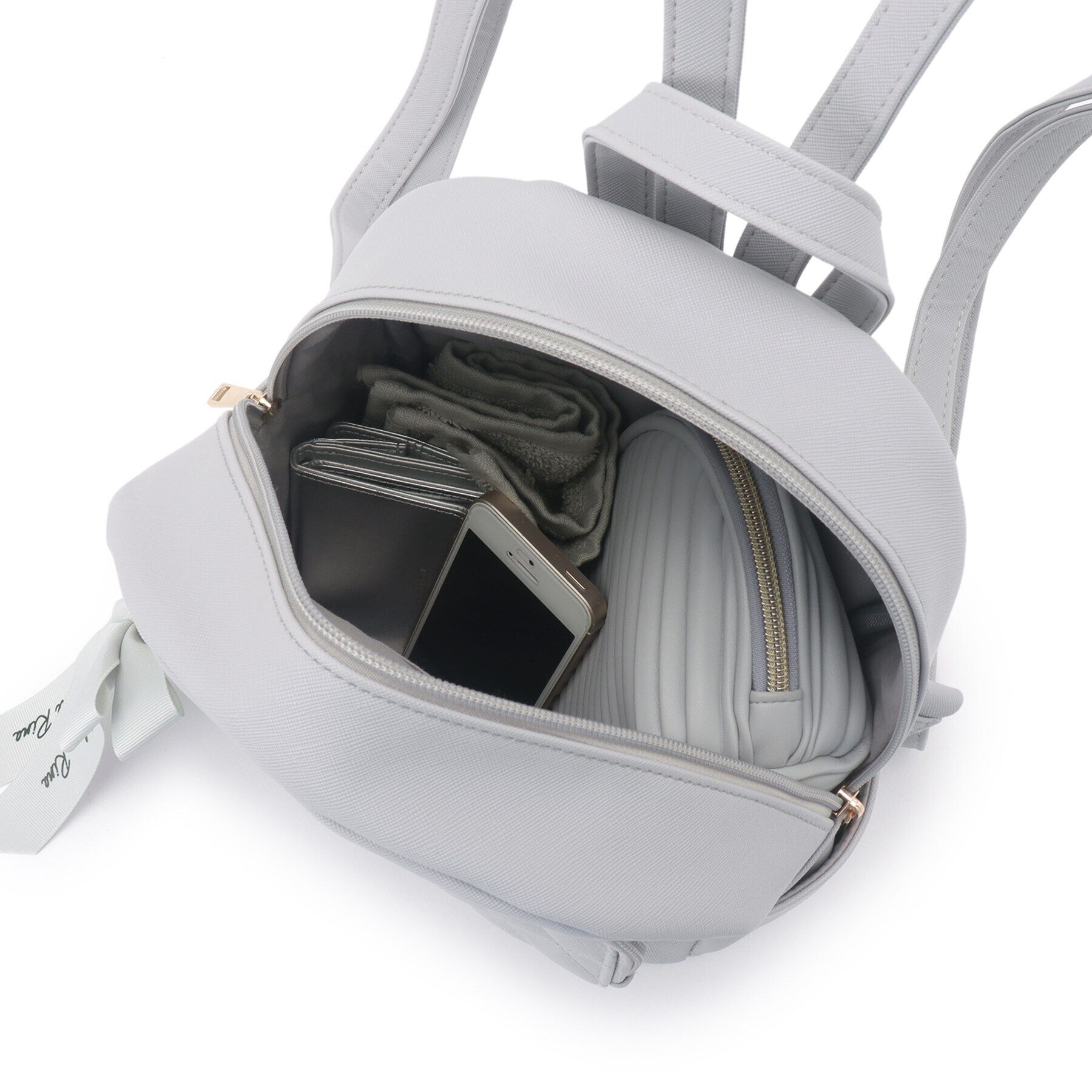 Ober Tashe「リボンチャーム付キルティングミニリュック」|リュック|