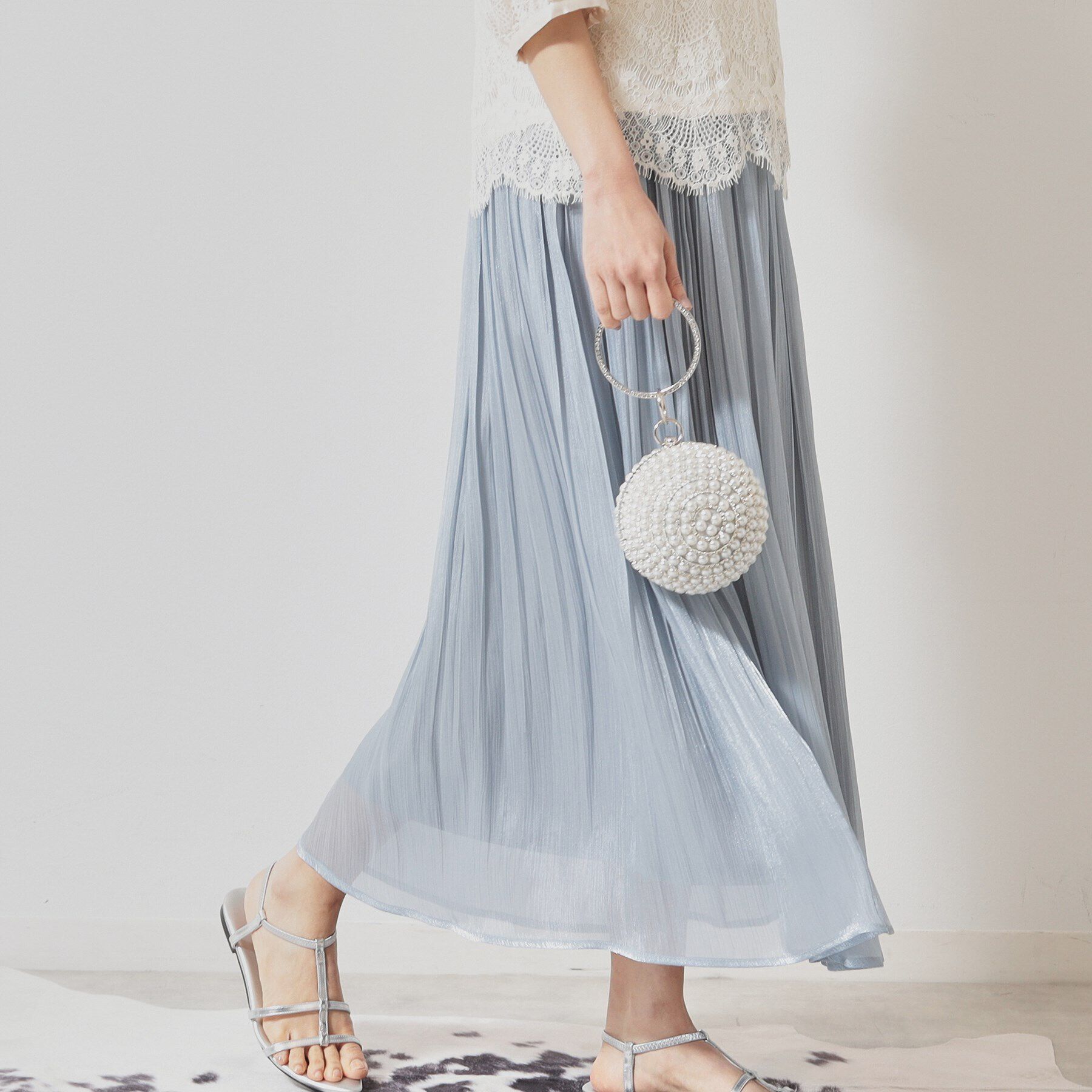 SunaUna「【春色／ウエストゴム】ロングプリーツスカート」|スカート|