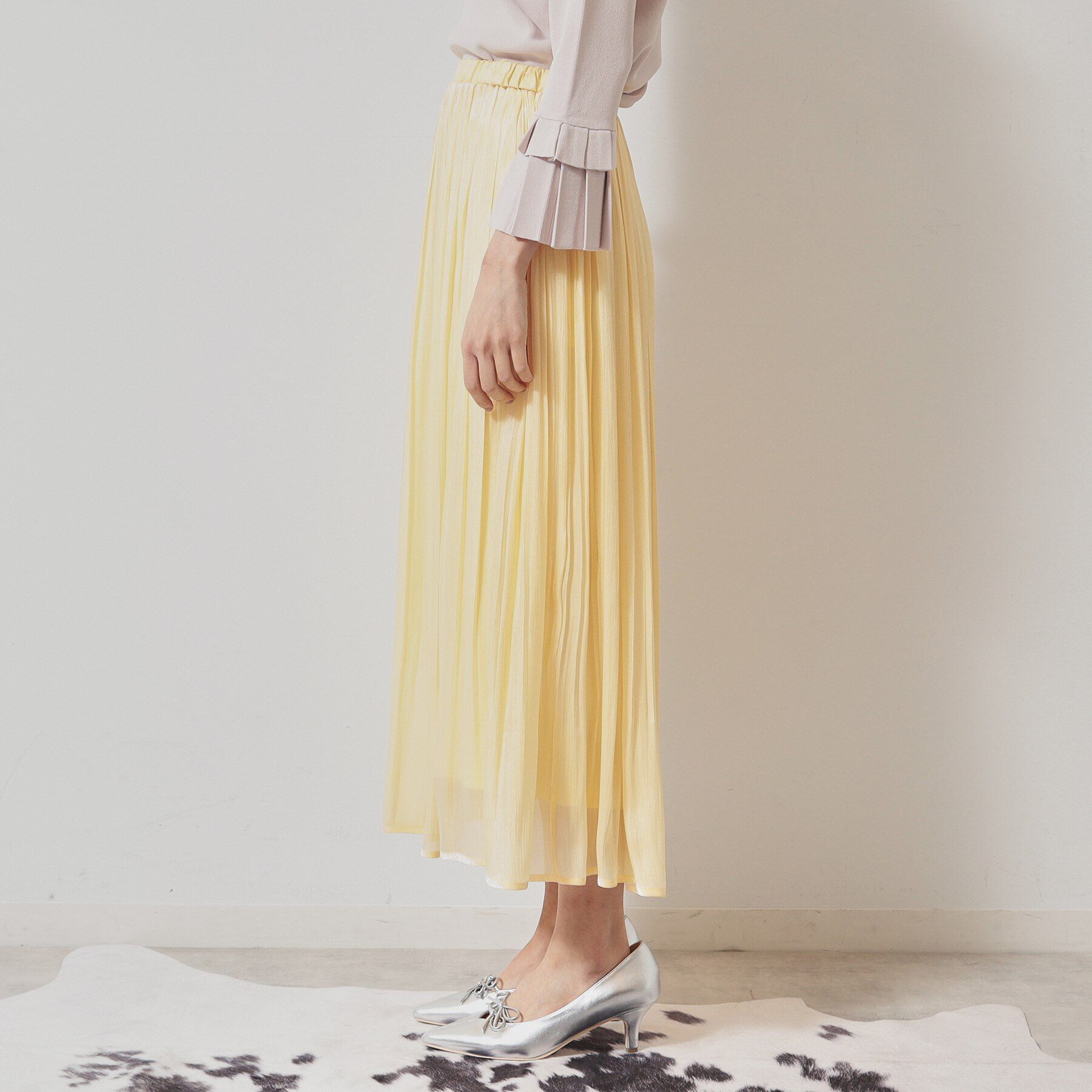 SunaUna「【春色／ウエストゴム】ロングプリーツスカート」|スカート|