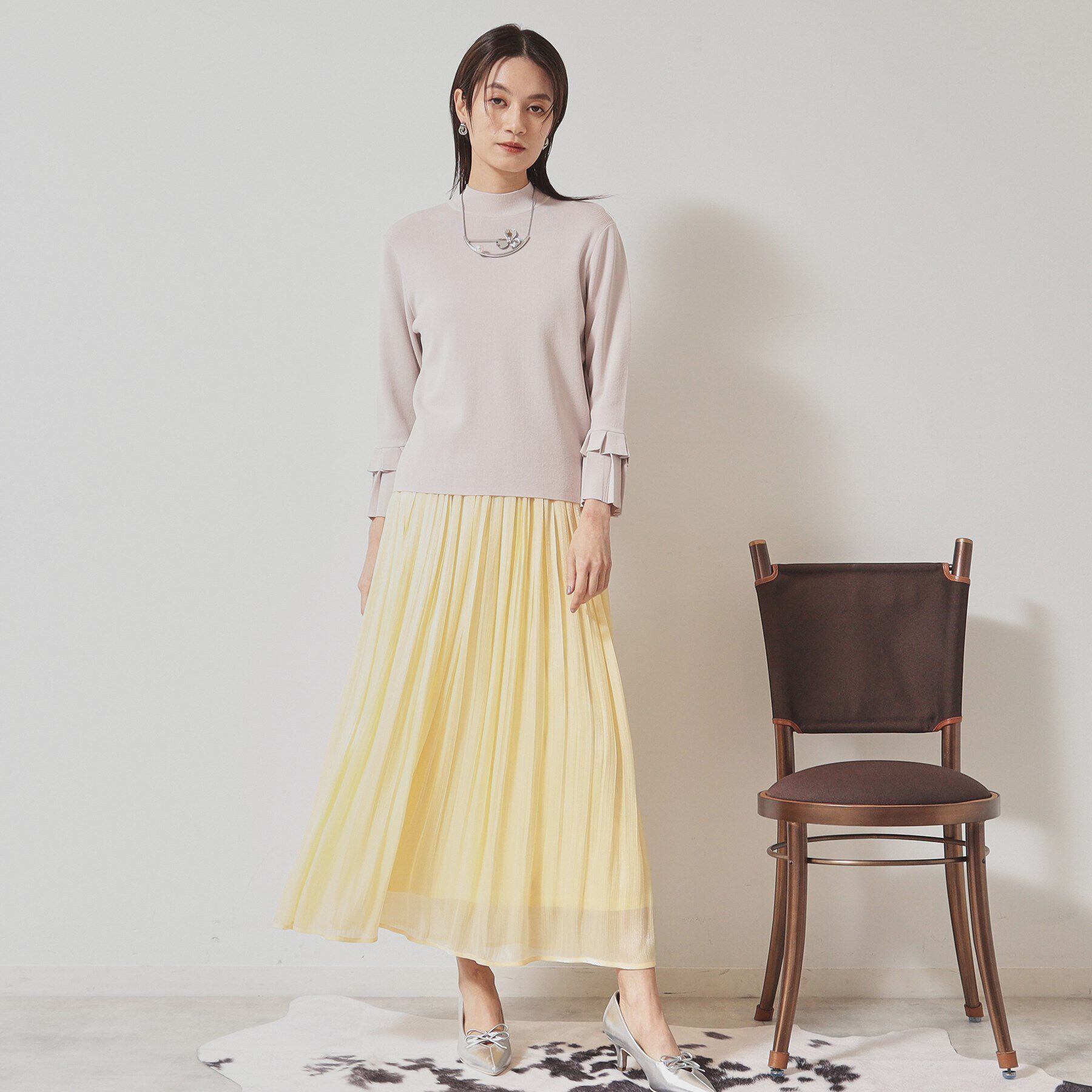 SunaUna「【春色／ウエストゴム】ロングプリーツスカート」|スカート|