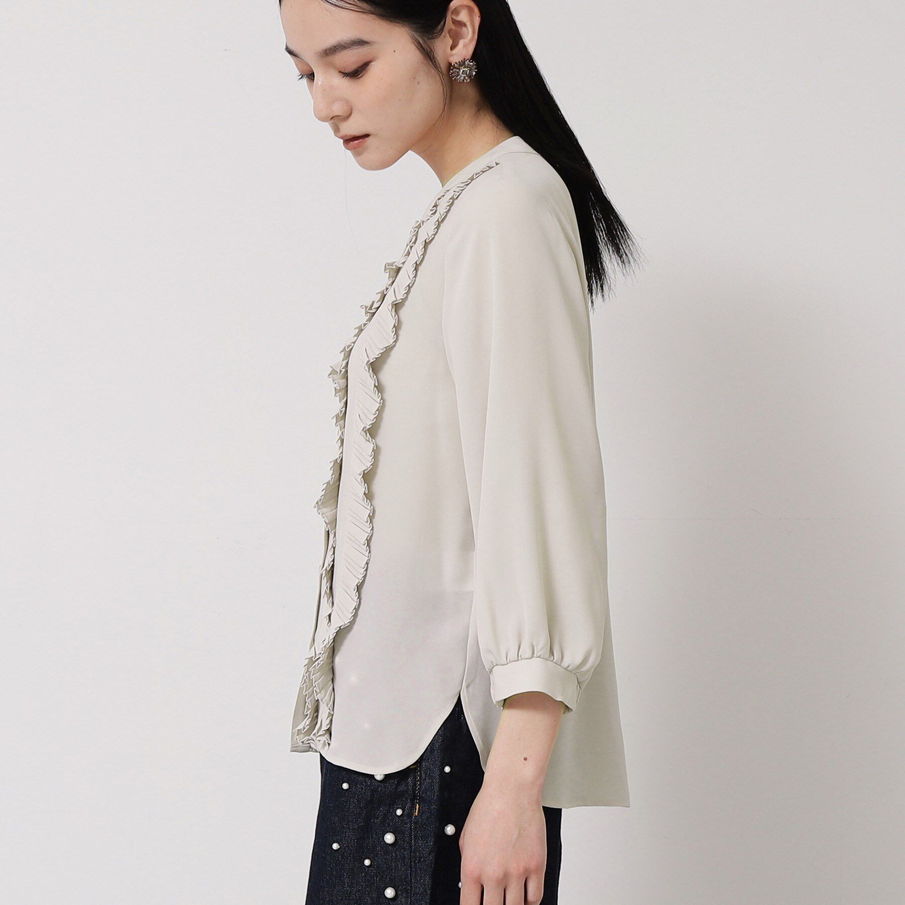 SunaUna「【お仕事にも！／プリーツフリル】春色ブラウス」|シャツ・ブラウス|