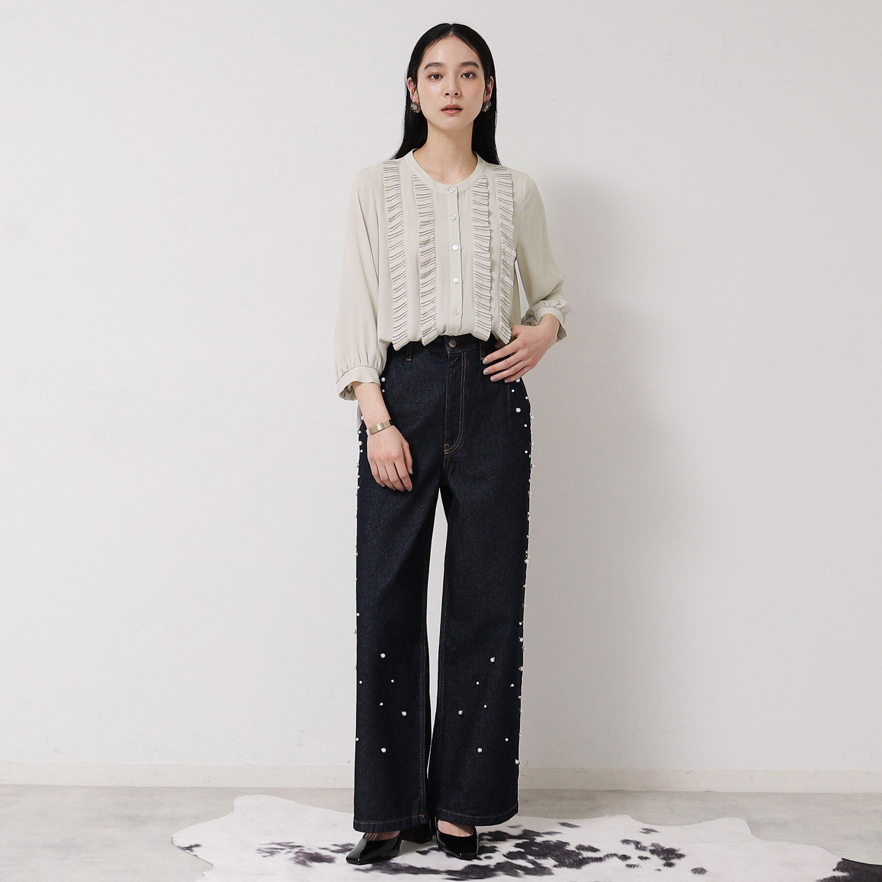 SunaUna「【お仕事にも！／プリーツフリル】春色ブラウス」|シャツ・ブラウス|