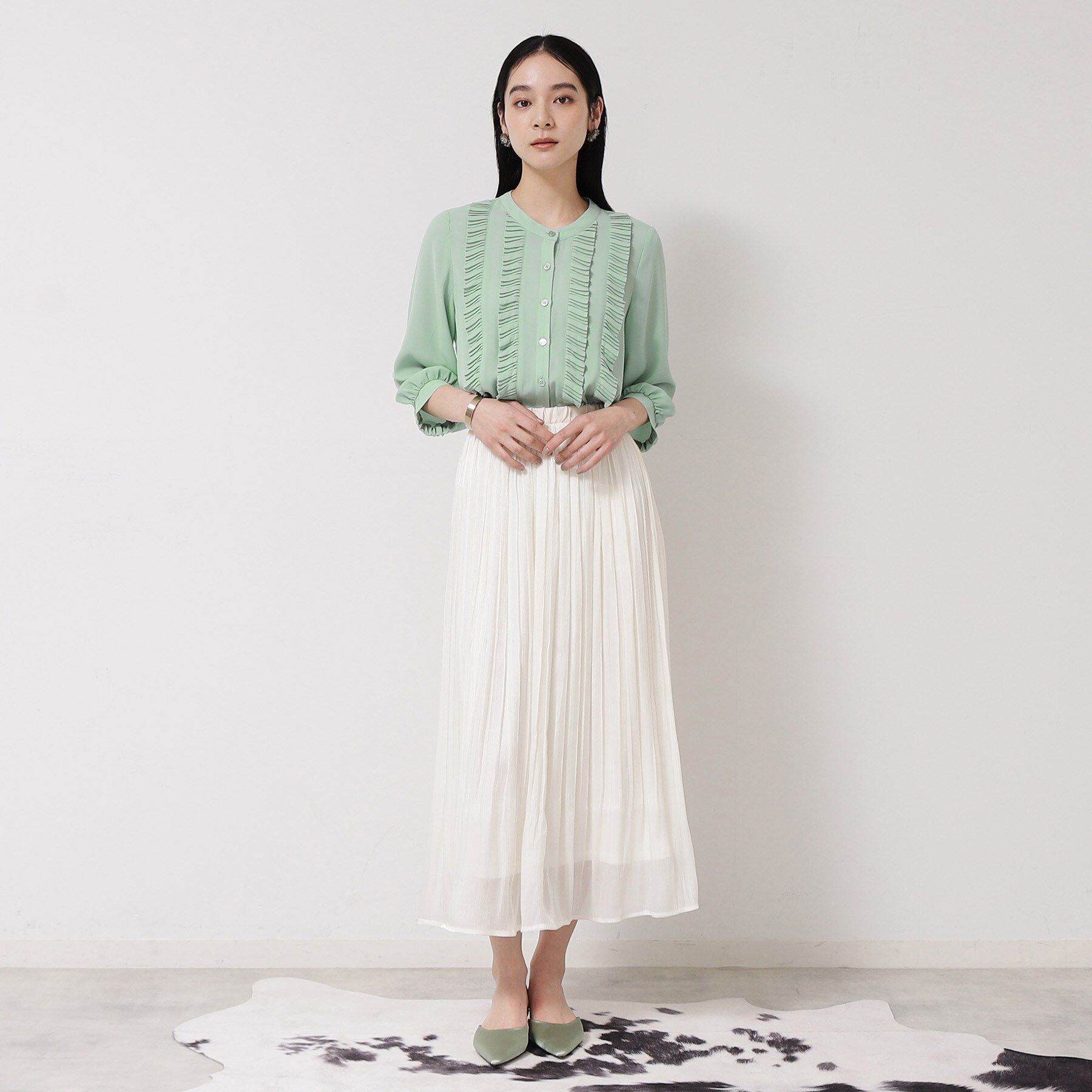 SunaUna「【お仕事にも！／プリーツフリル】春色ブラウス」|シャツ・ブラウス|