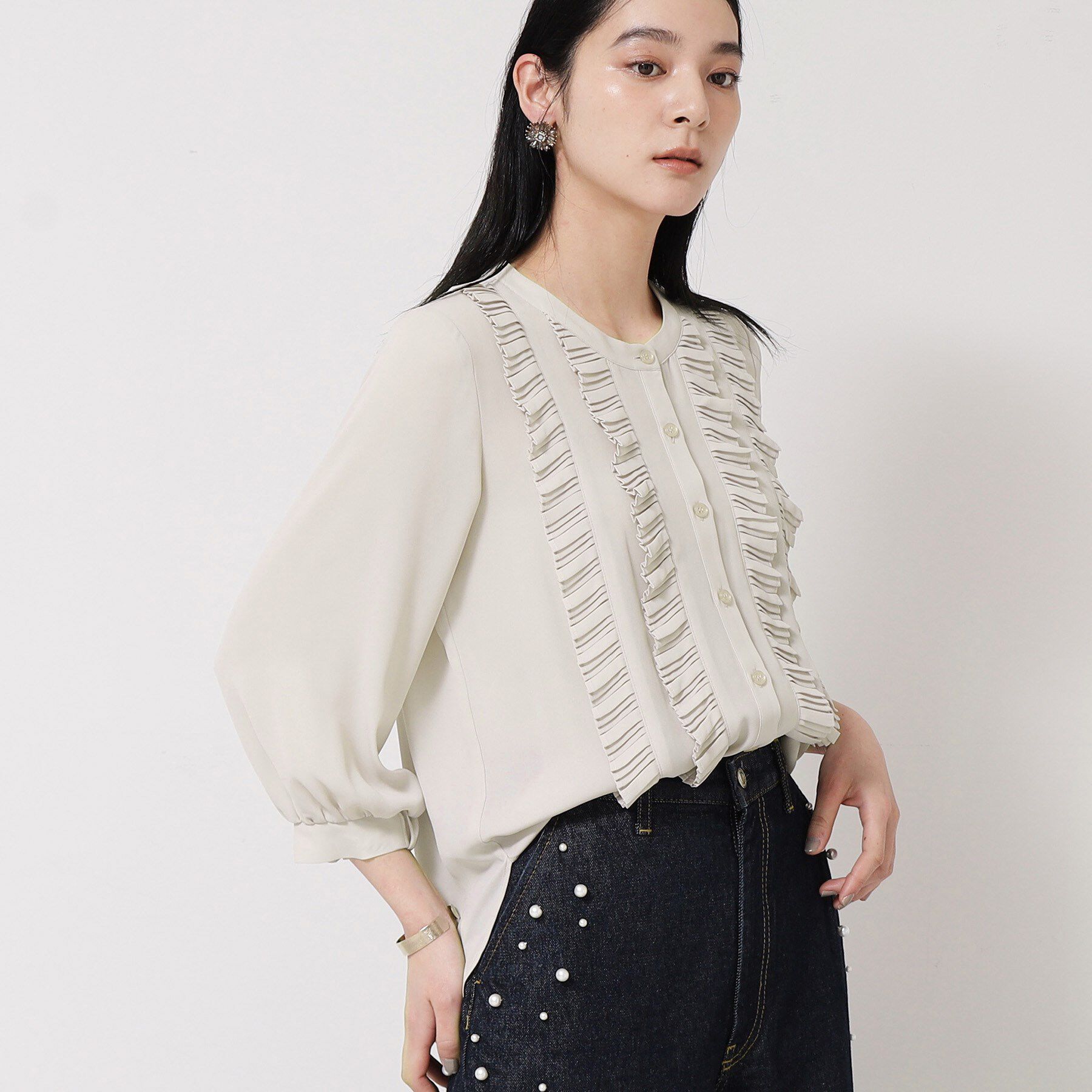 SunaUna「【お仕事にも！／プリーツフリル】春色ブラウス」|シャツ・ブラウス|